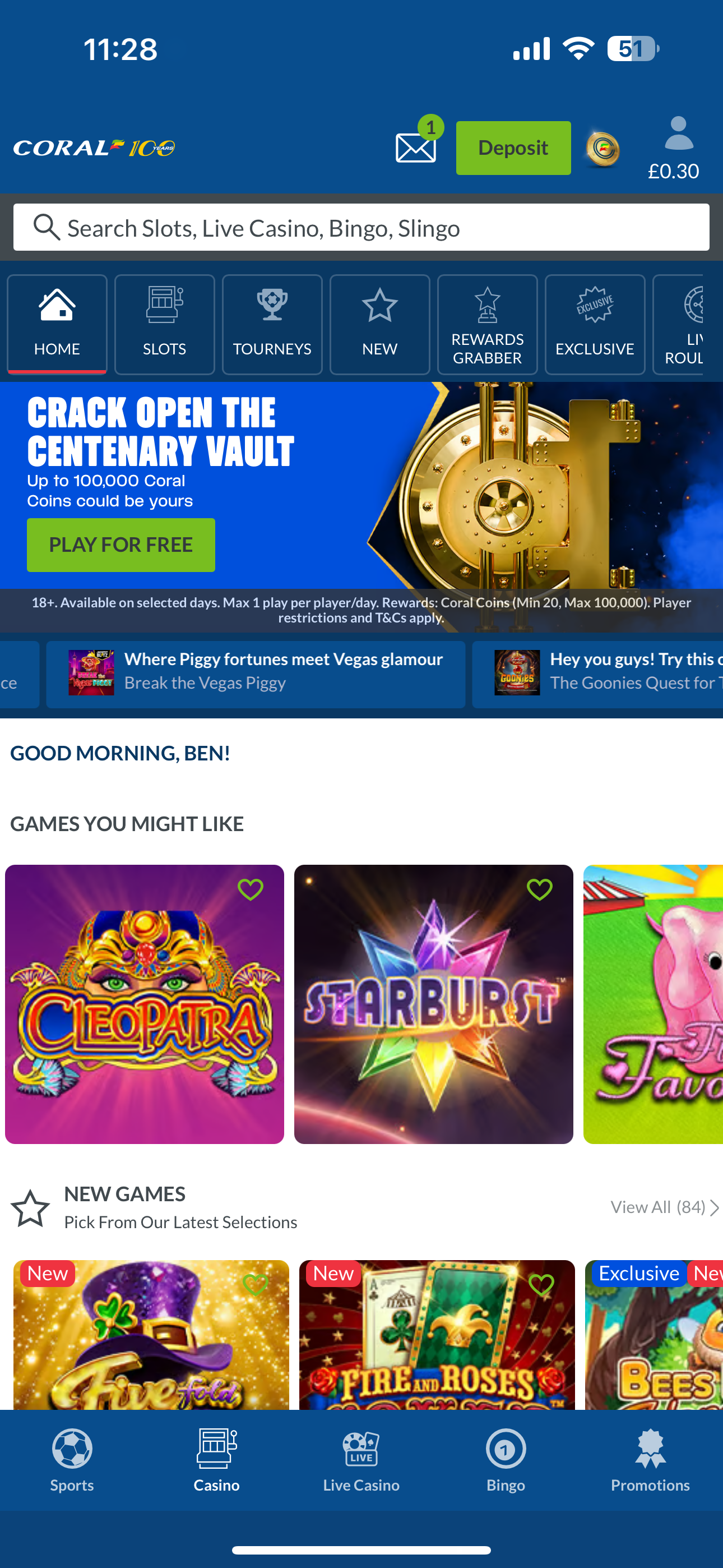 Coral Free Spins Casino