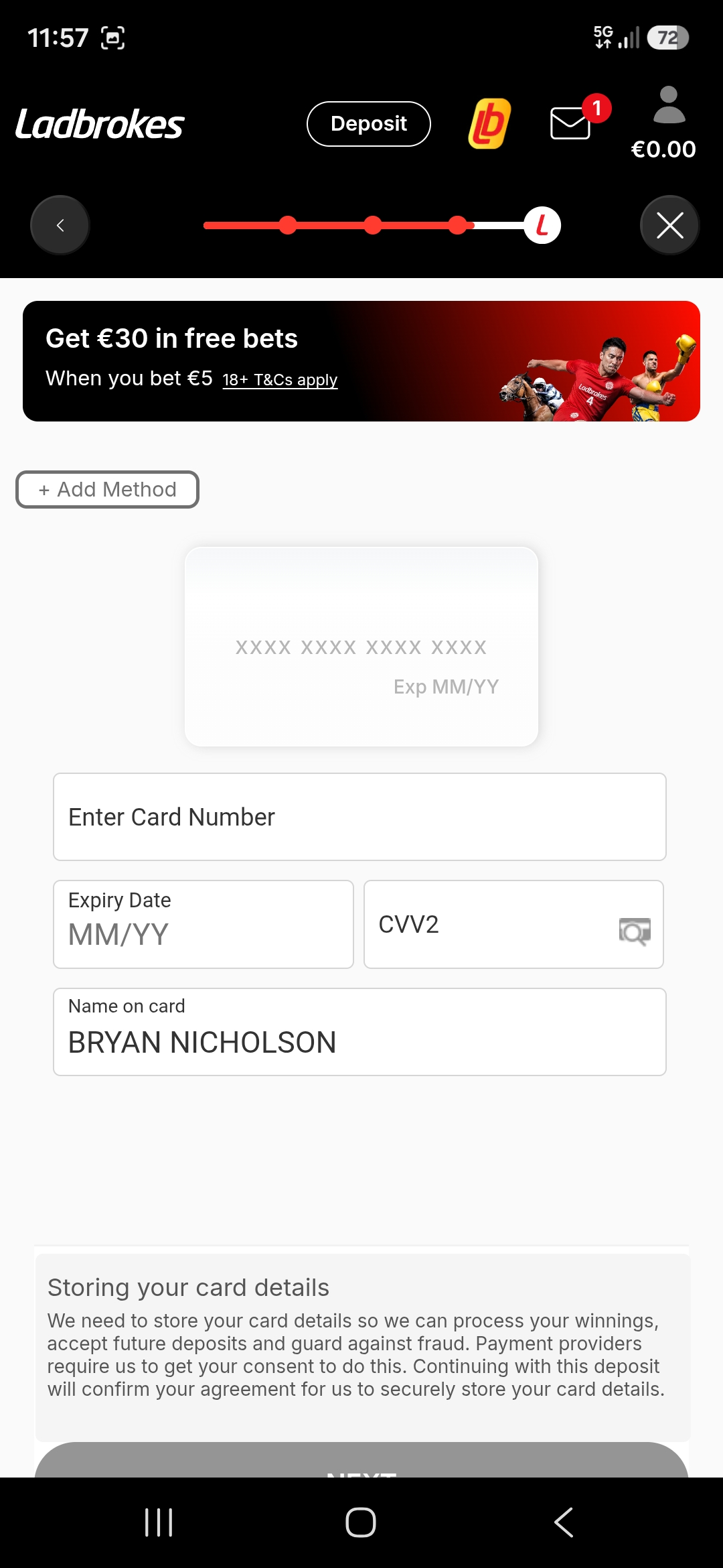 ladbrokes deposit 2