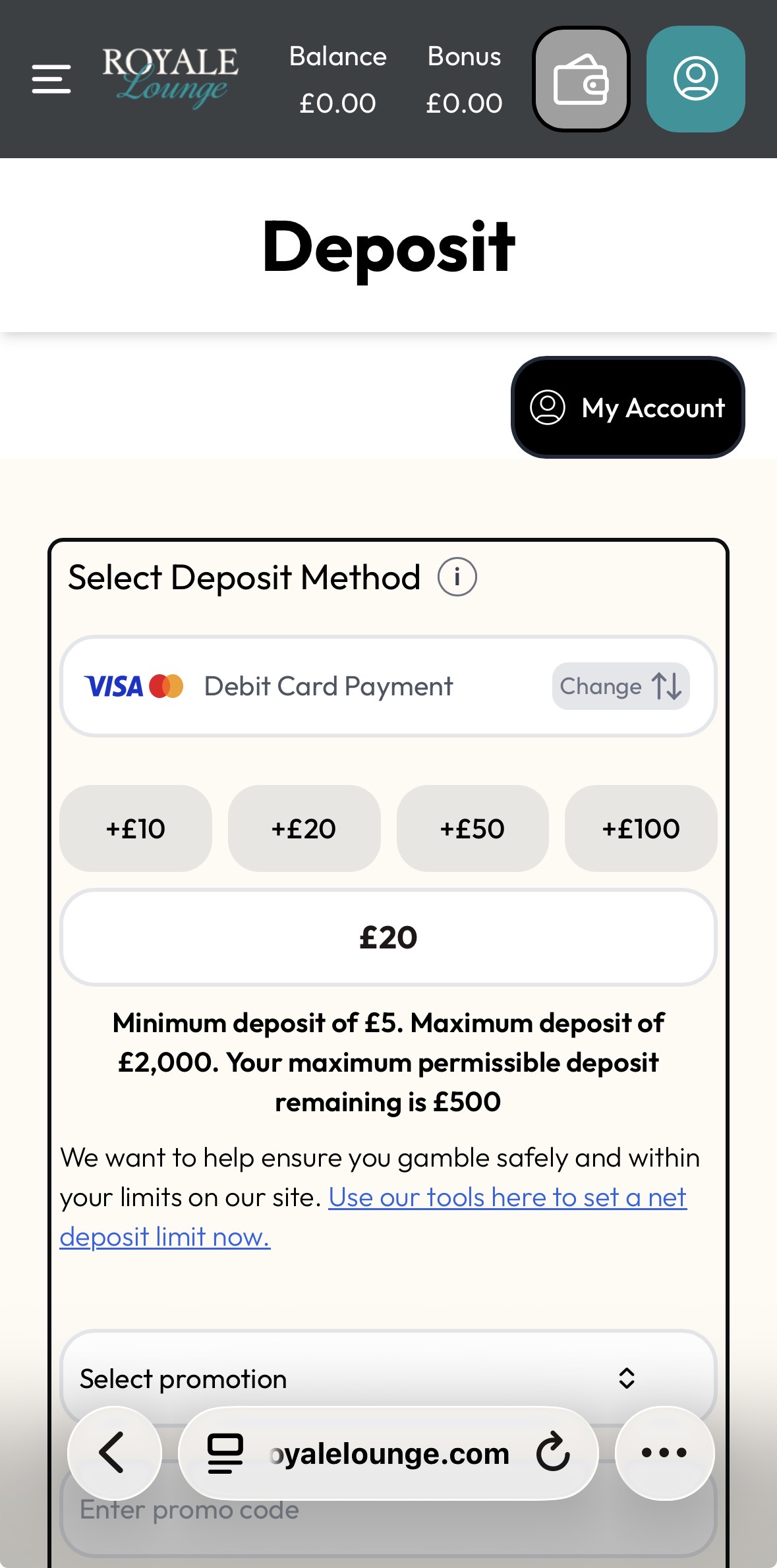 Royale Lounge Deposit 2