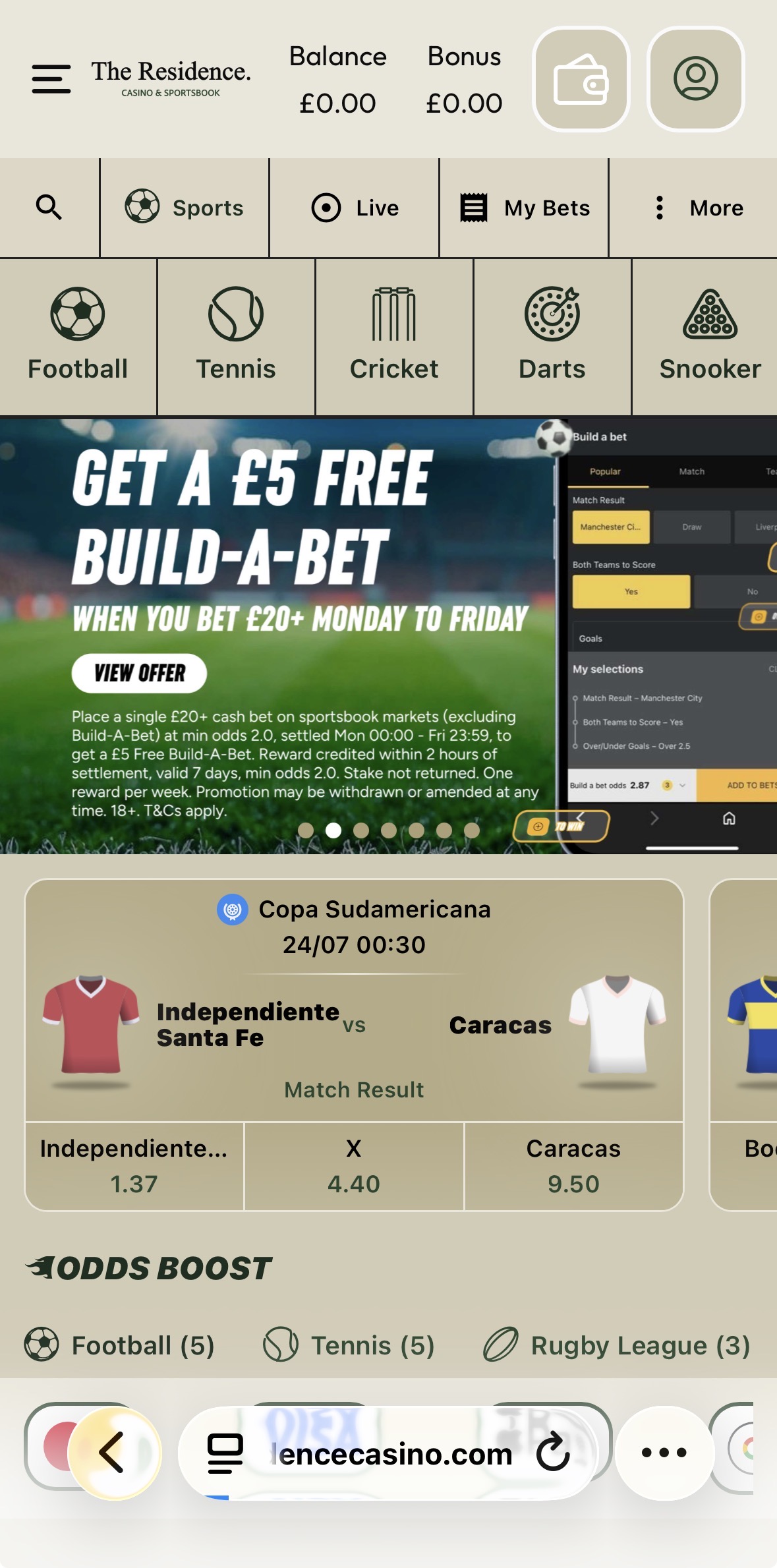 The Residence Casino & Sportsbook Sportsbook 1