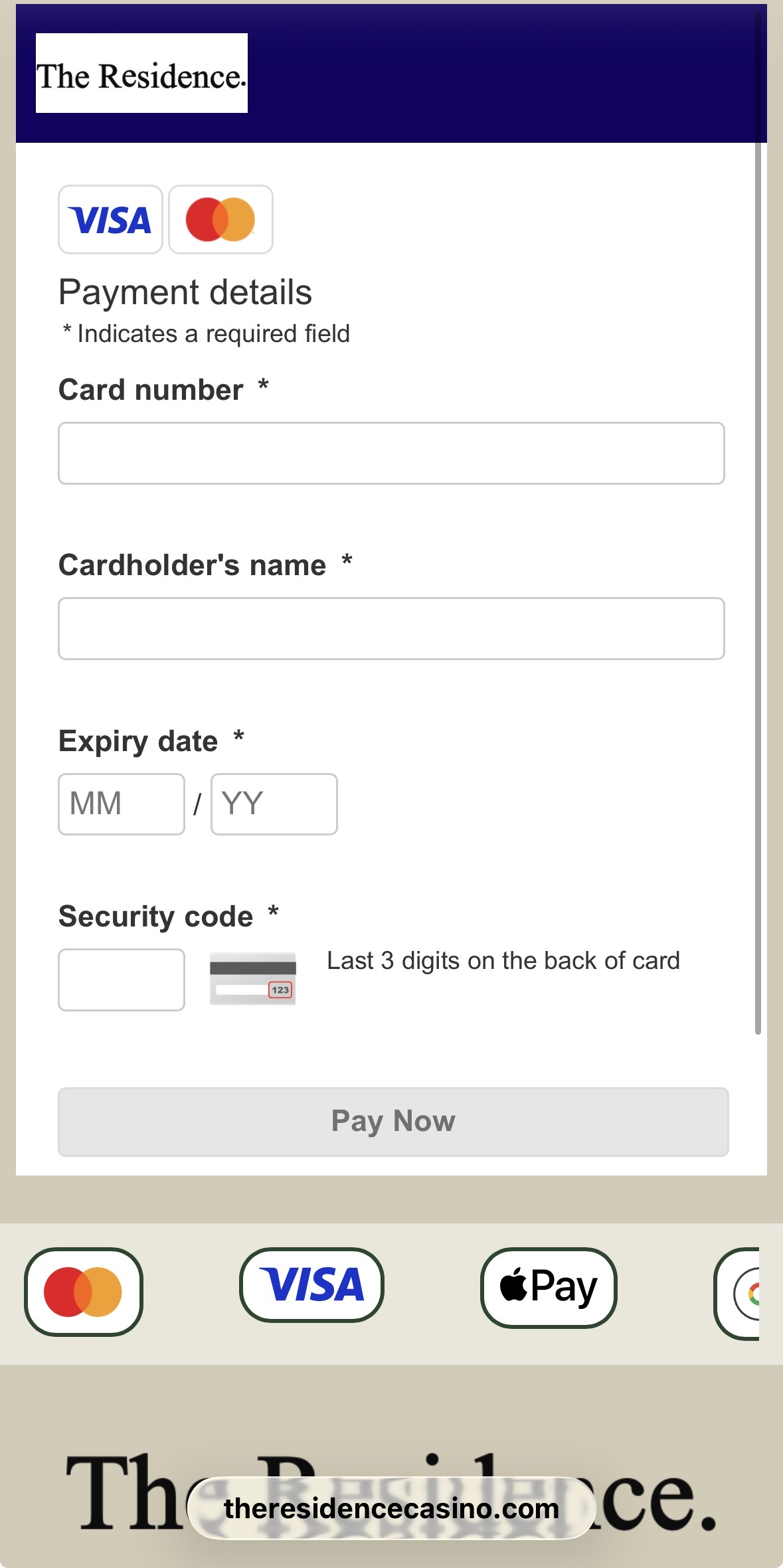 The Residence Casino & Sportsbook Deposit 3