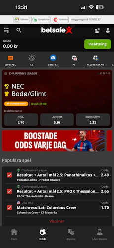 Insättning - Betsafe