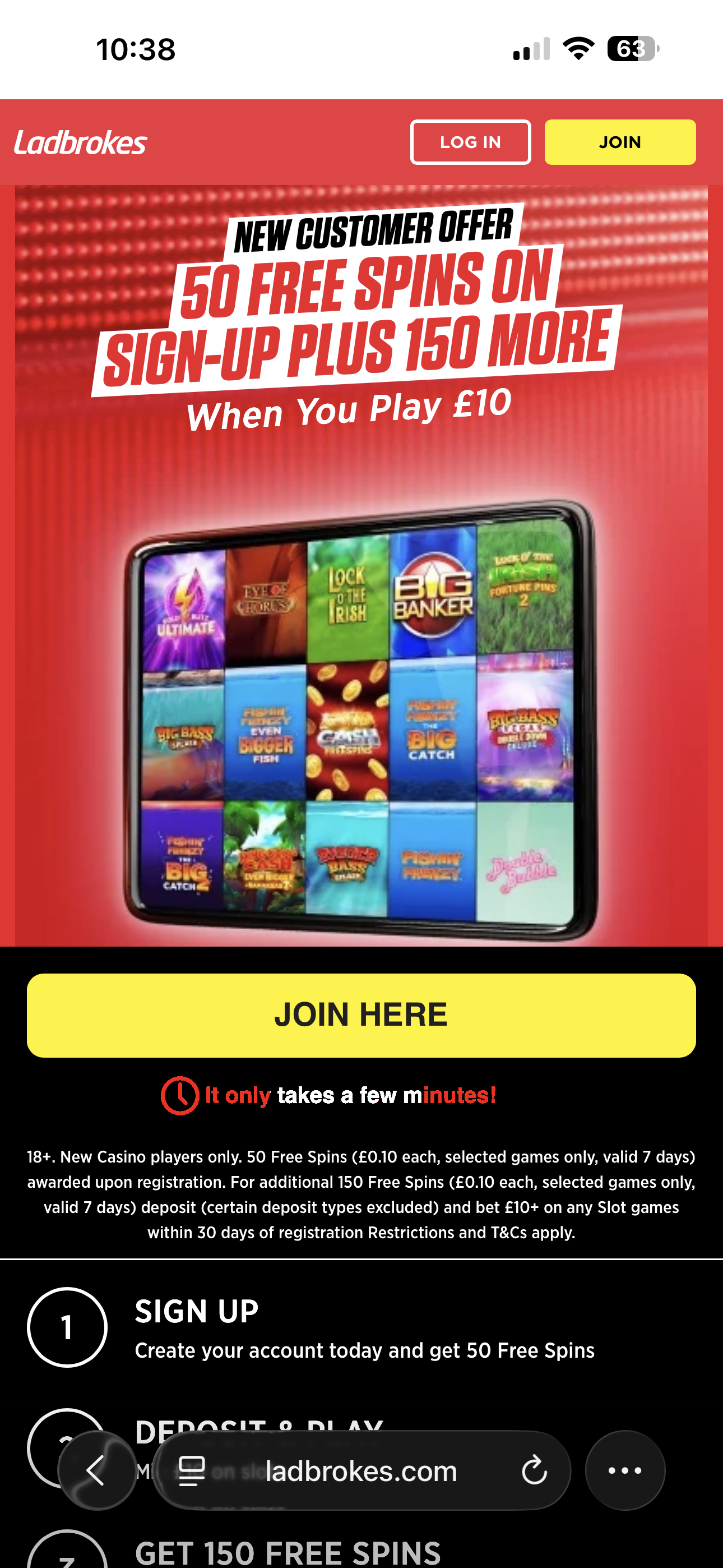 LadBrokes Sign Up Free Spins