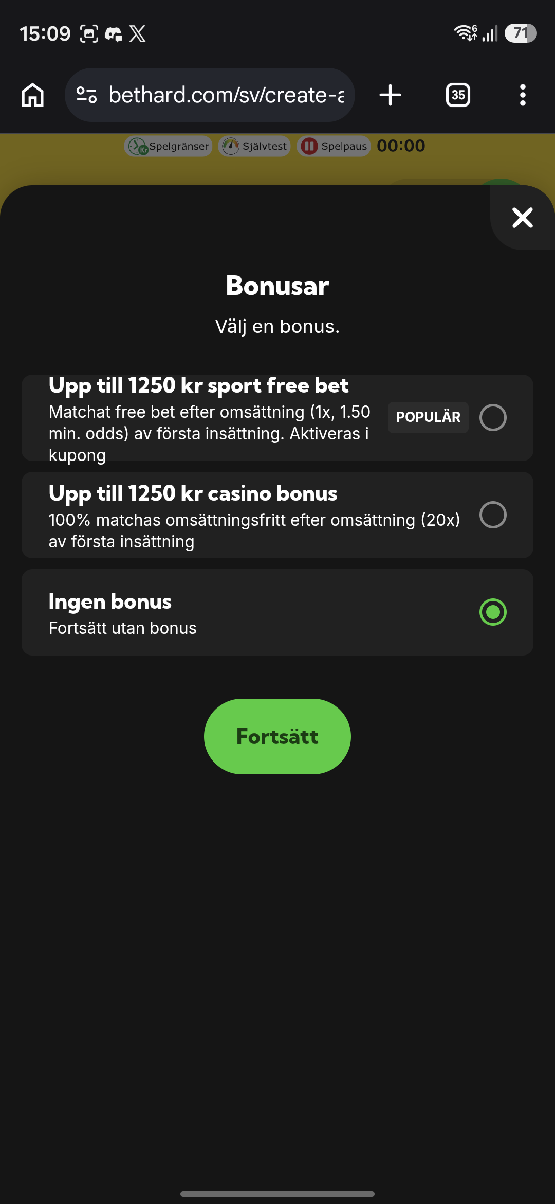 Bethard välja bonus