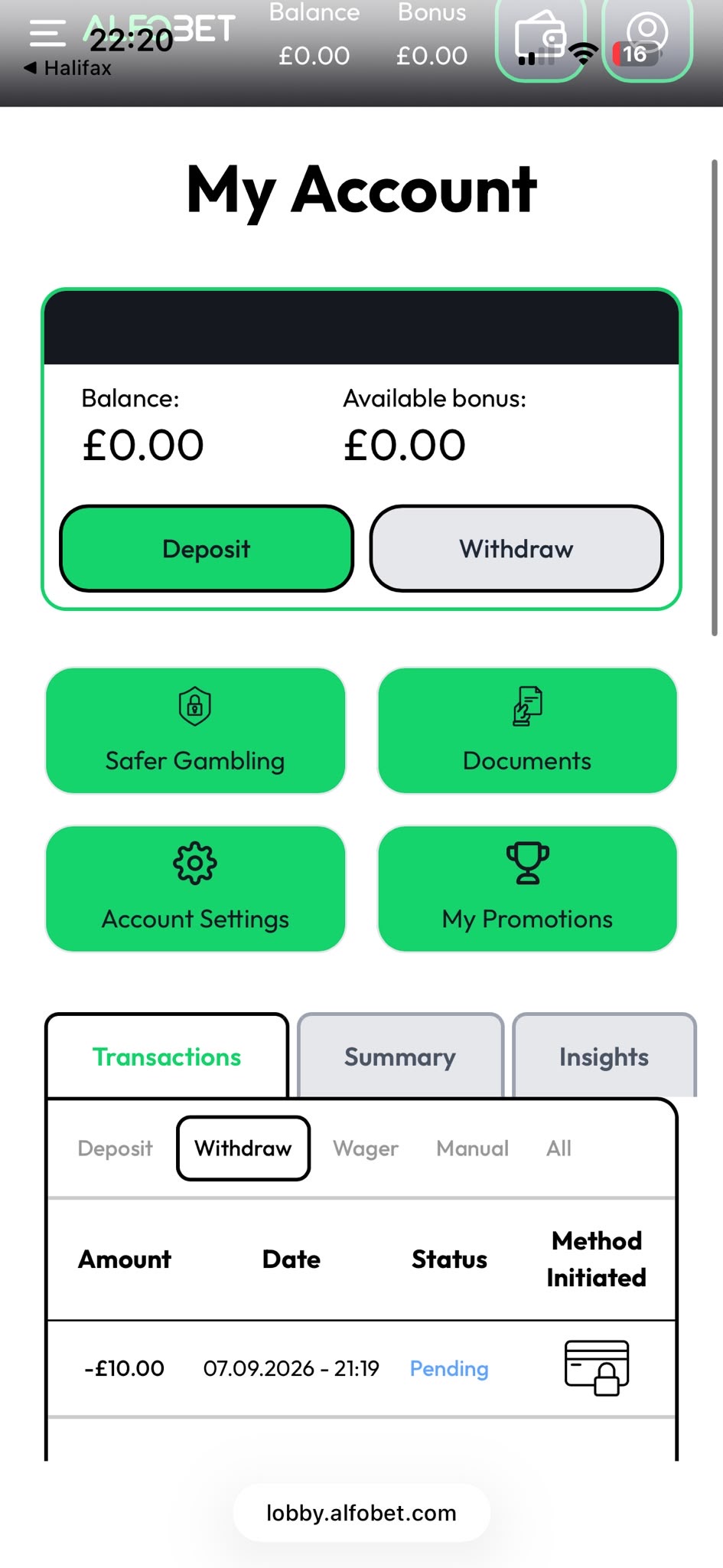 Alfobet Withdraw 4