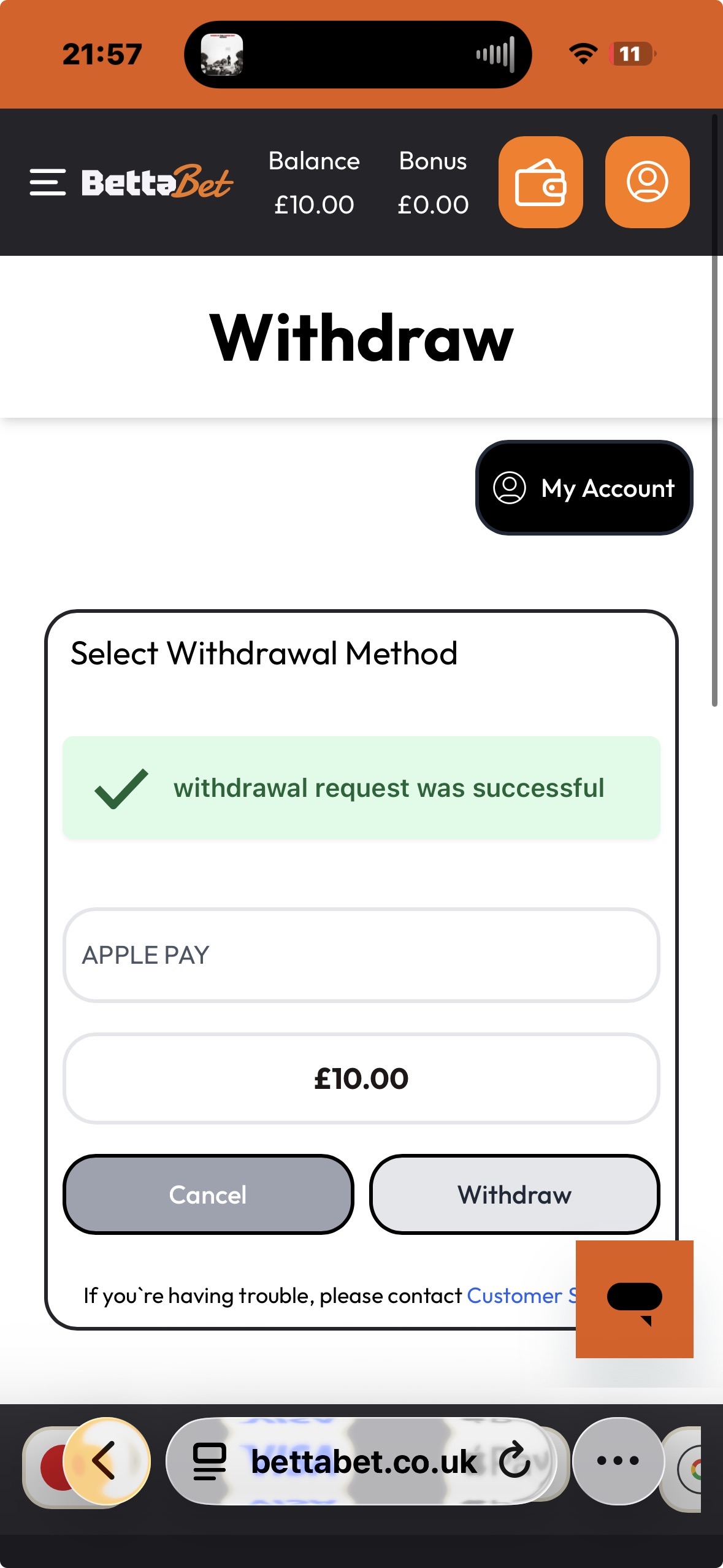 Betta Bet Withdraw 4