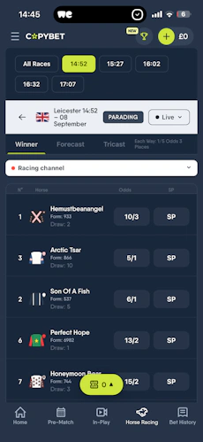 CopyBet Horse Racing
