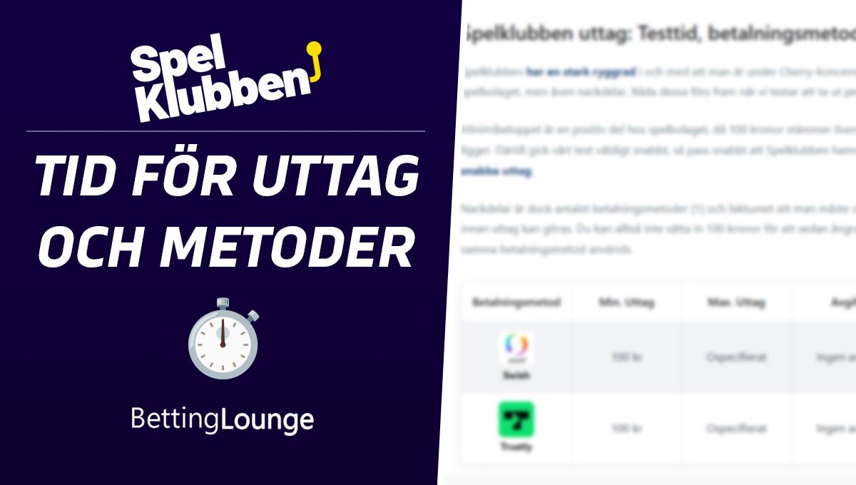 Speklubben uttagstid