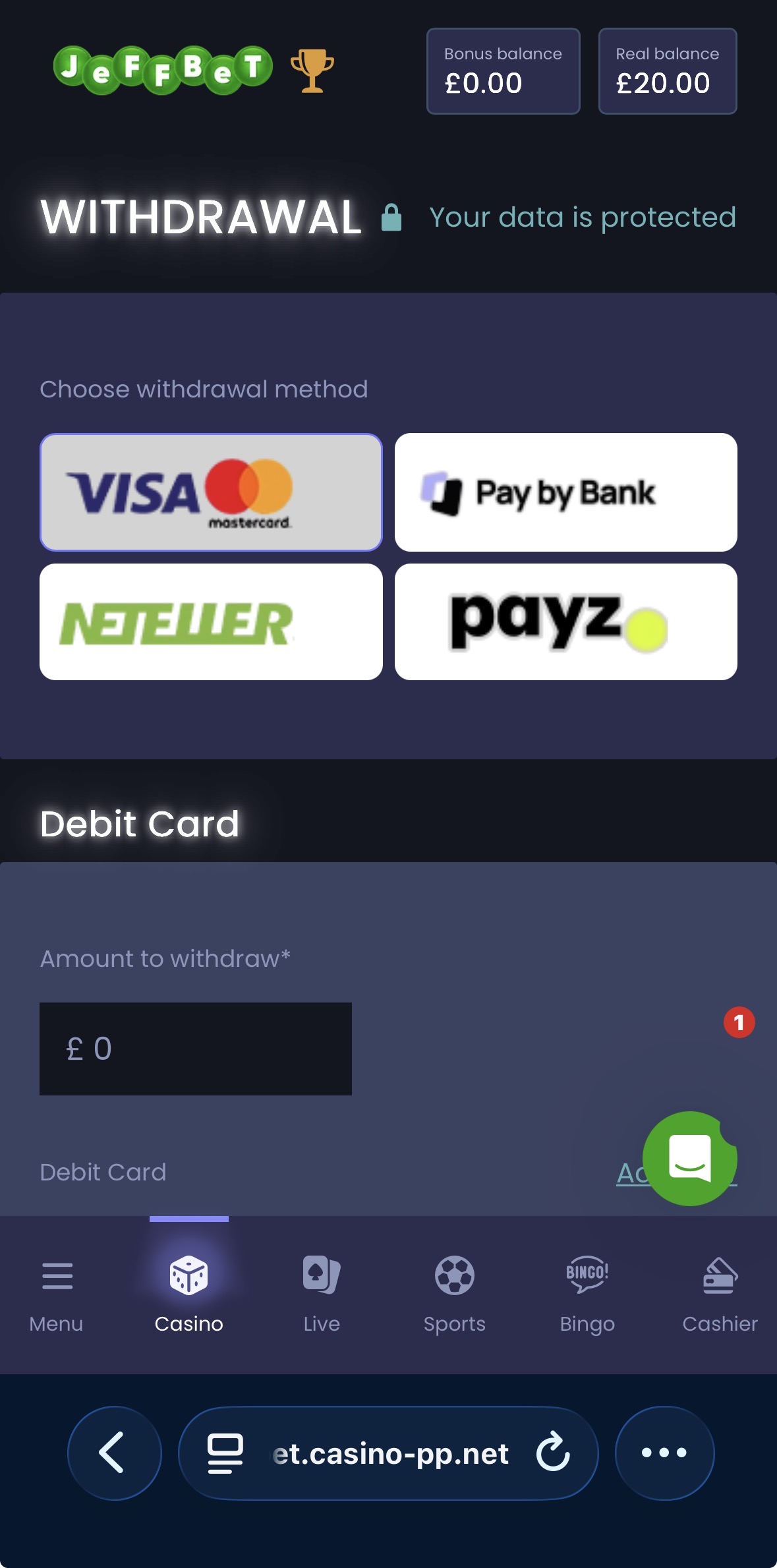 Jeffbet Withdrawal 3