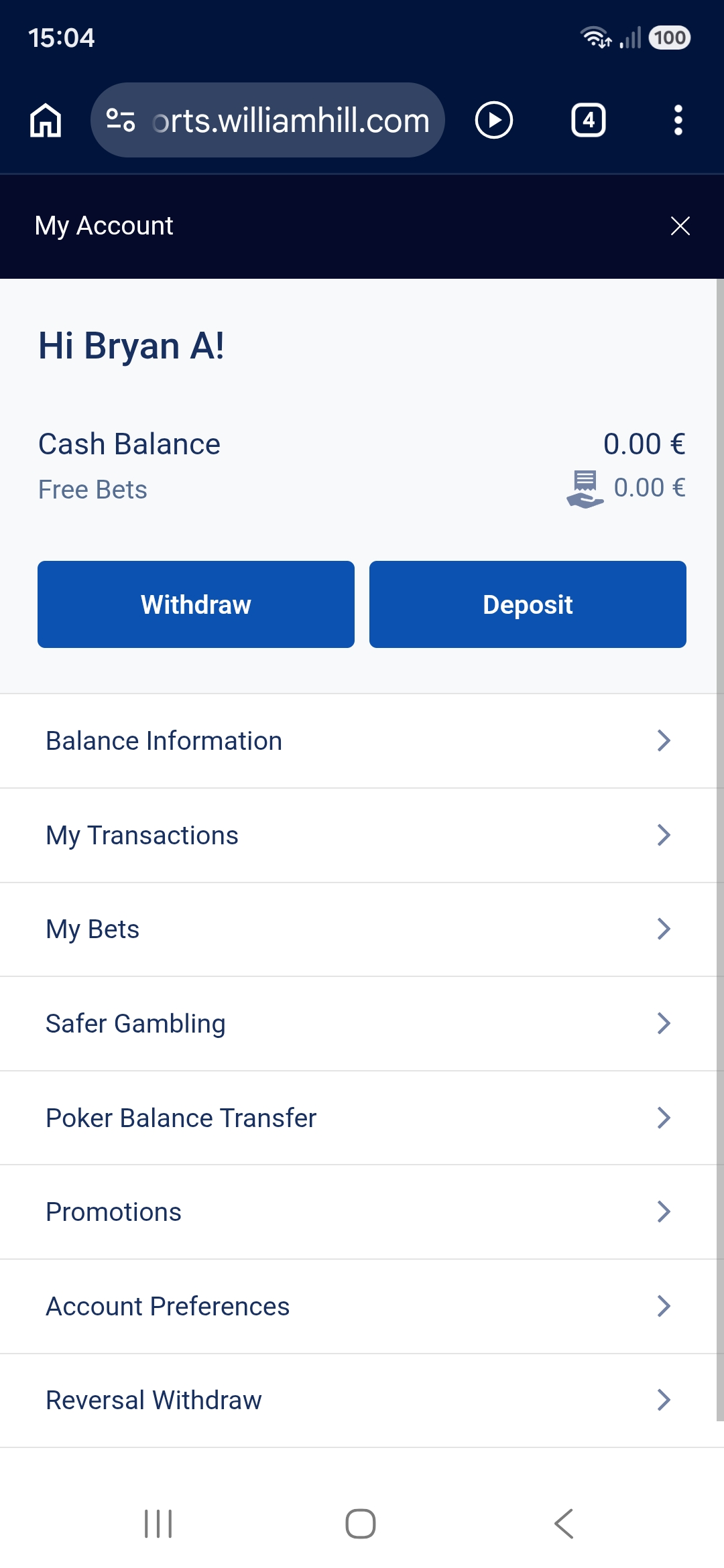 William Hill transactions