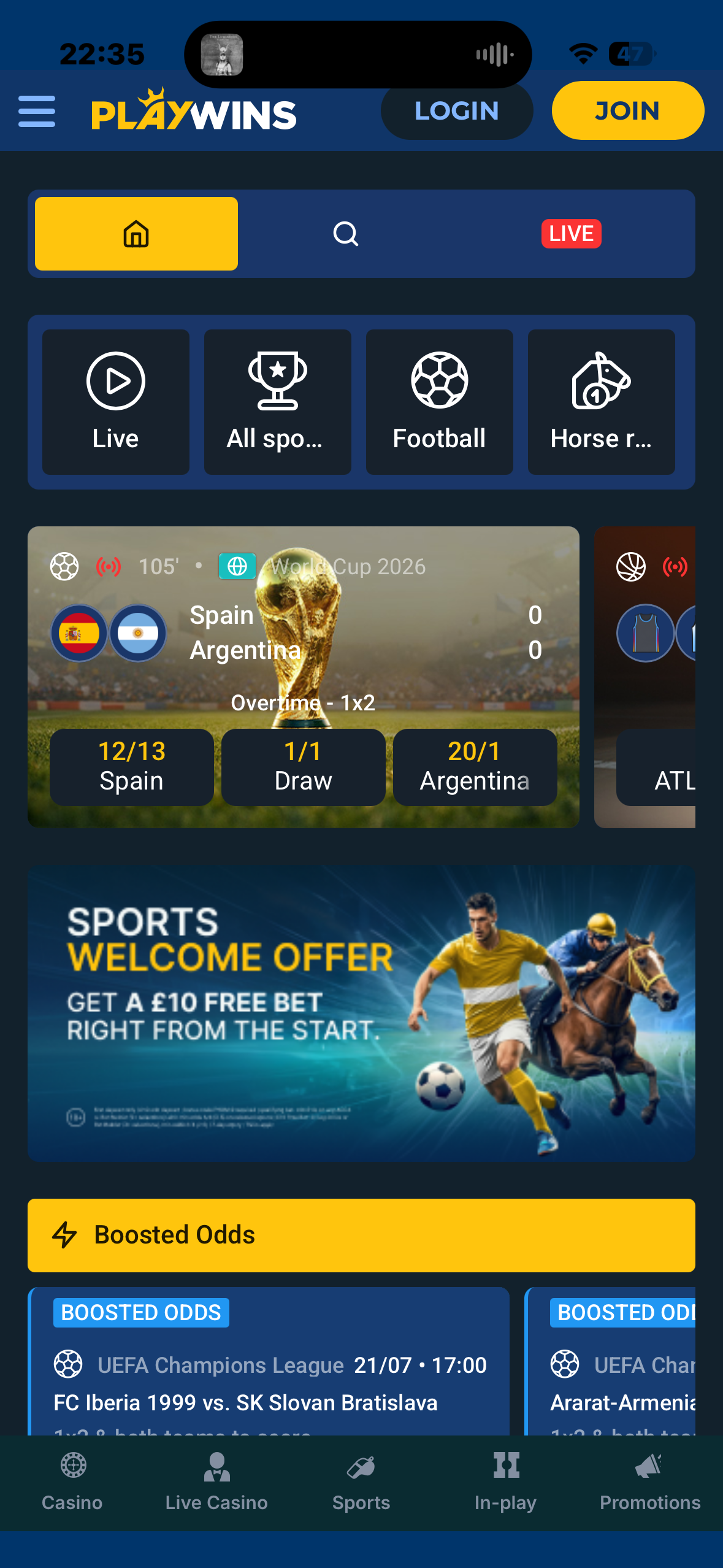 PlayWins App Sign Up 1