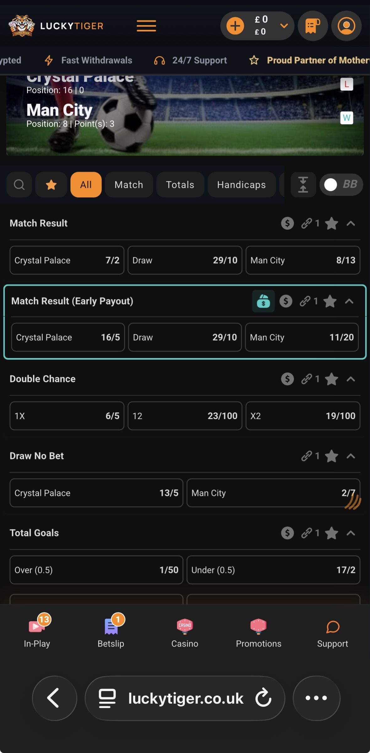 Lucky Tiger Sportsbook Football