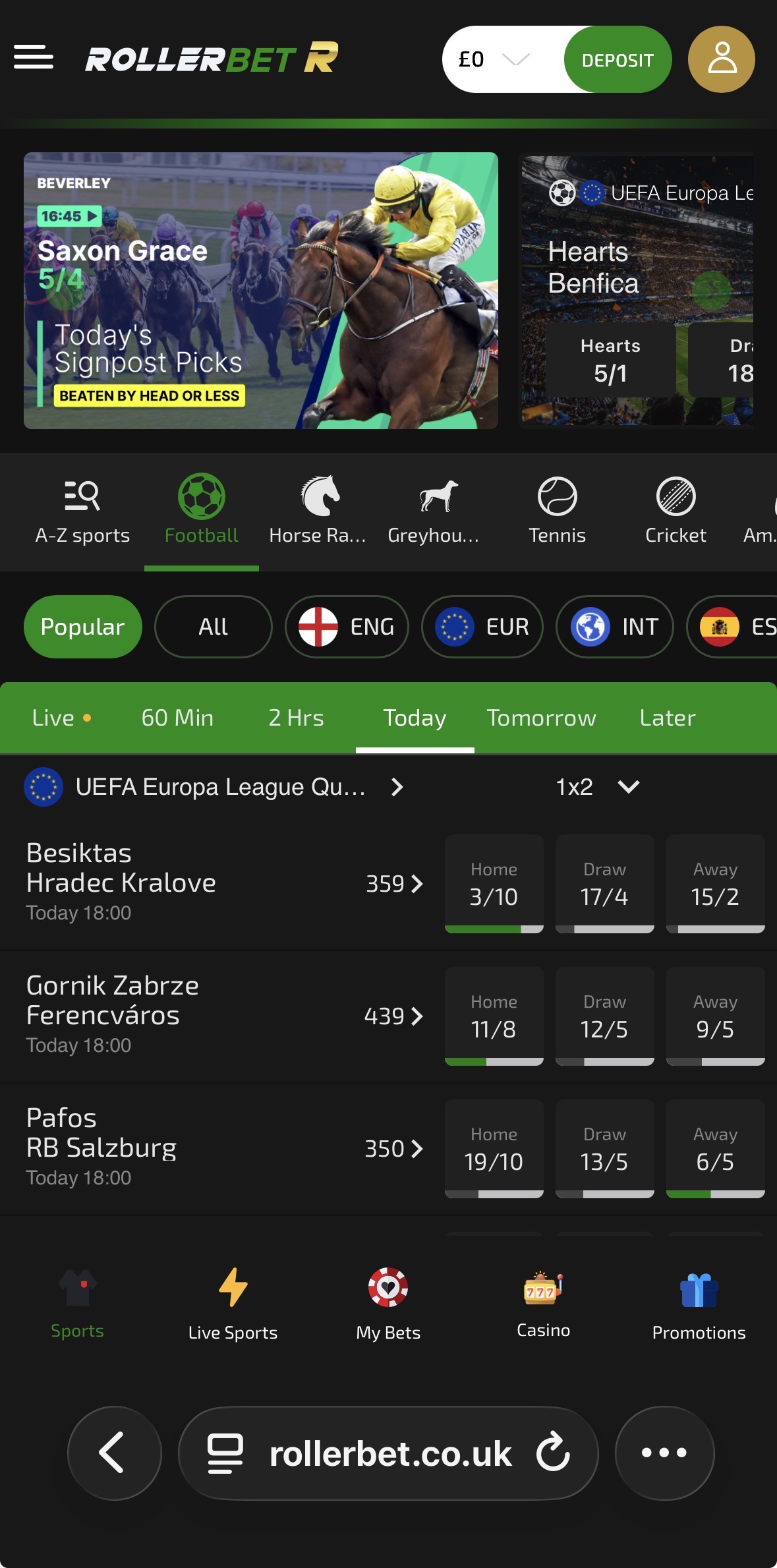 Rollerbet Deposit 1
