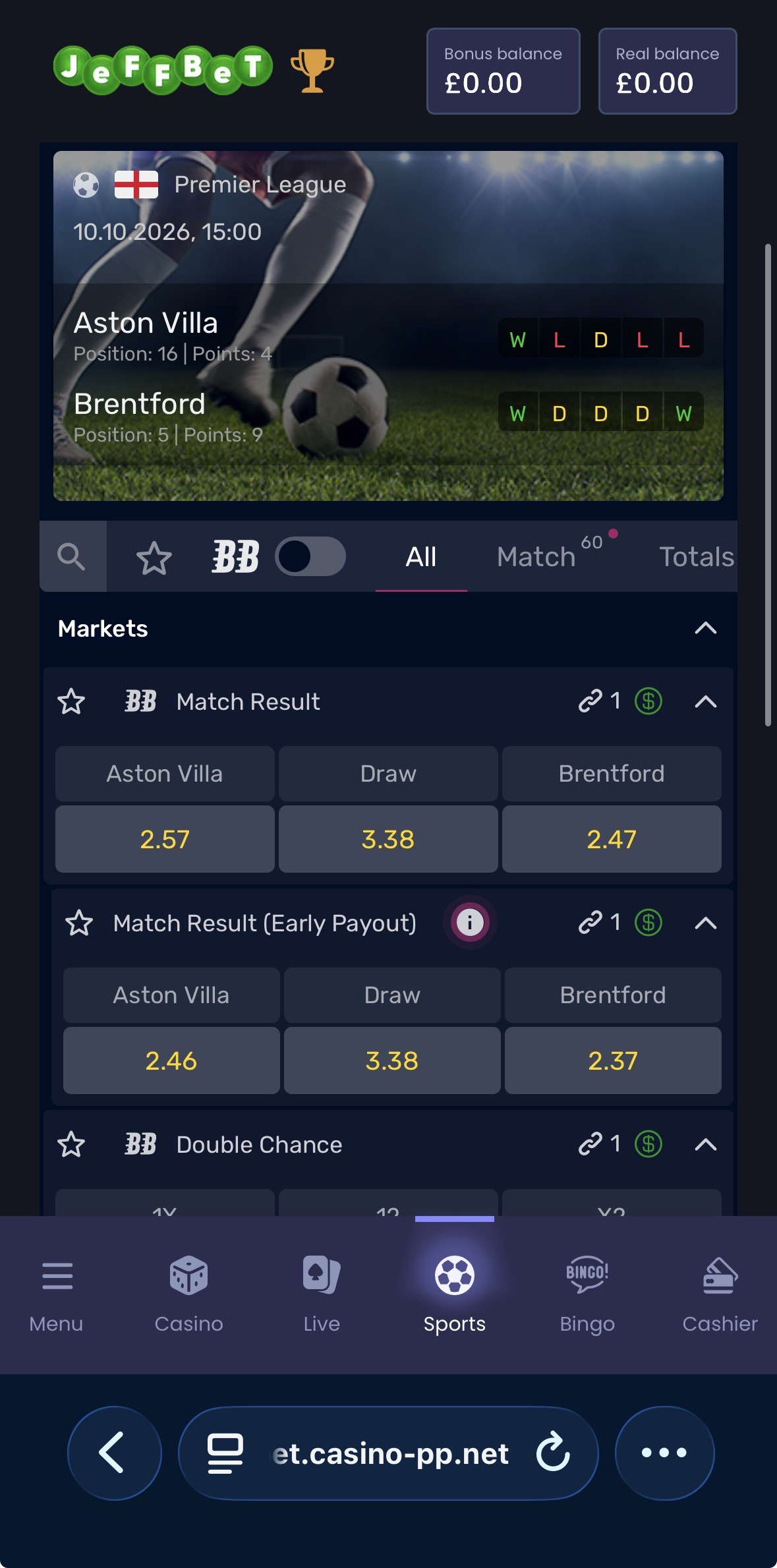 Jeffbet Sportsbook 3