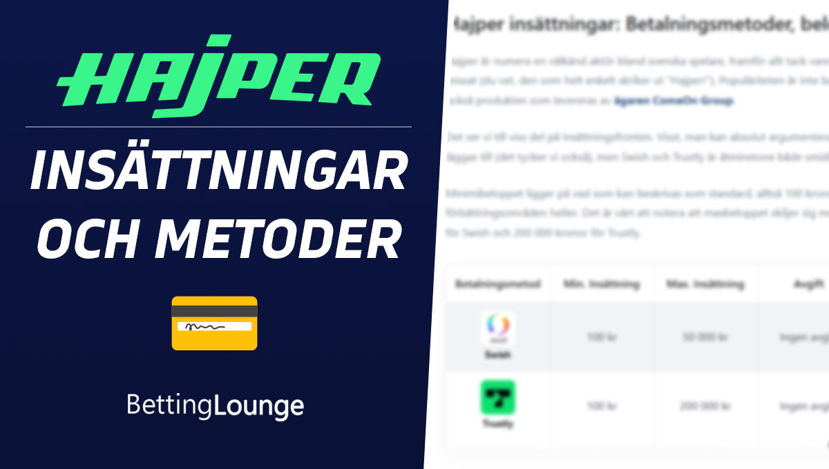 Hajper insättningar