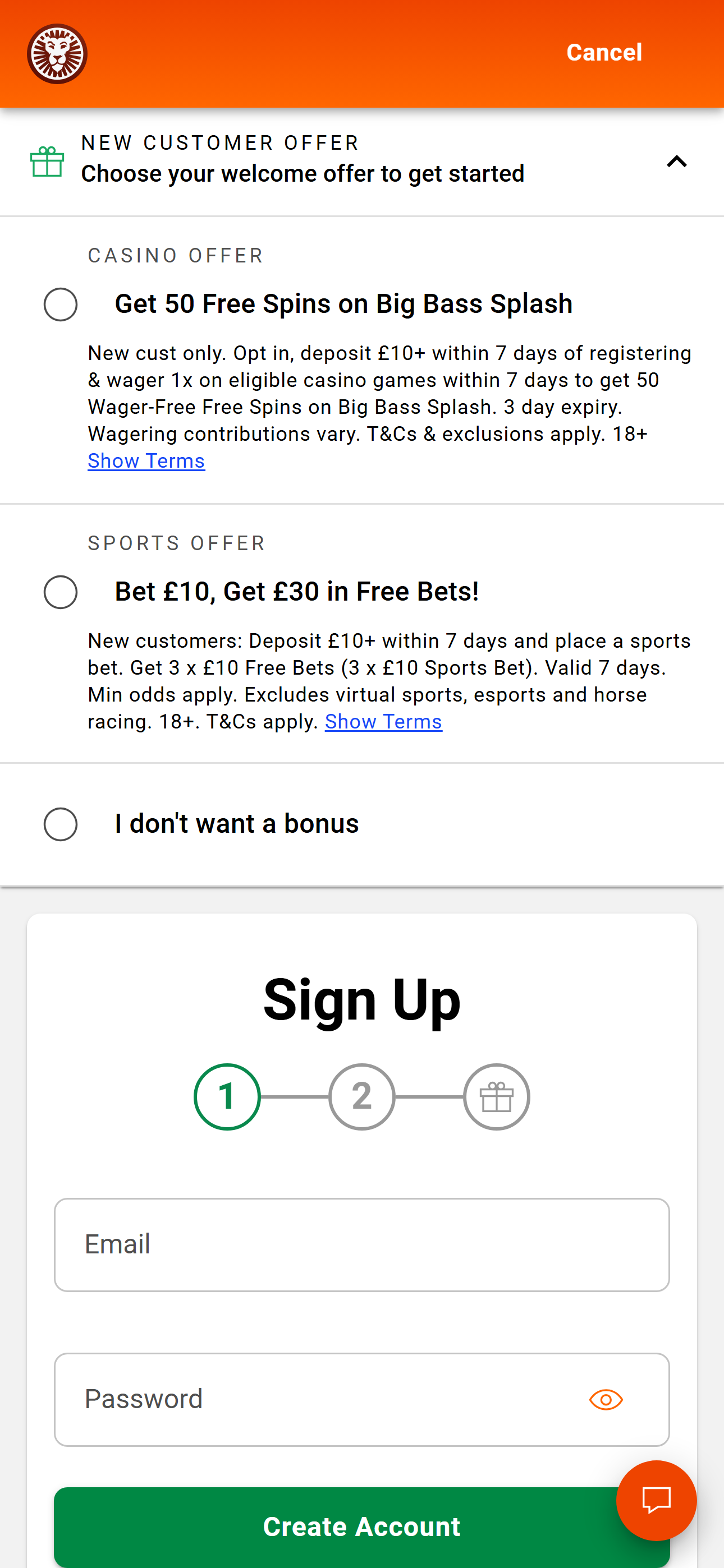 LeoVegas select offer