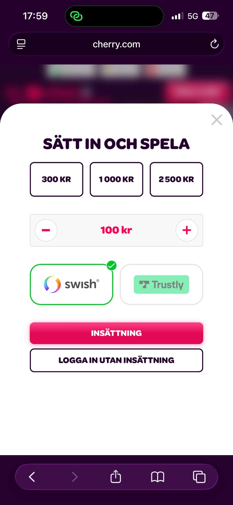 Insättning - Cherry