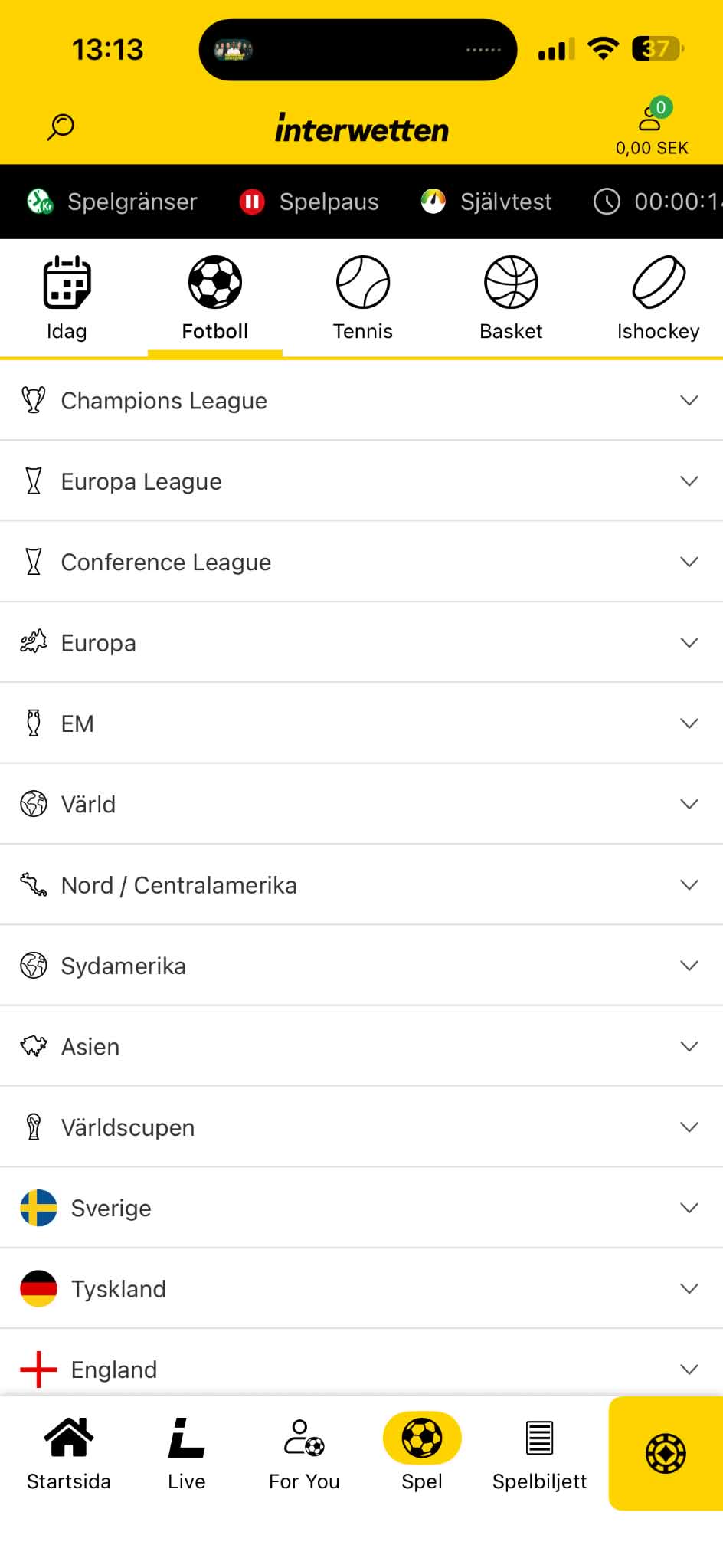 Registrera - Interwetten