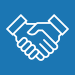Handshake icon old blue BL