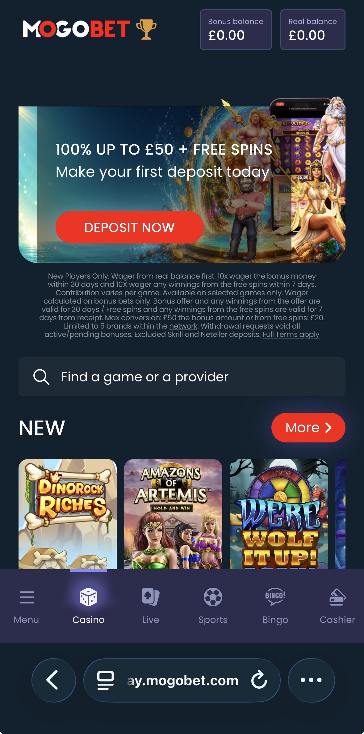 MogoBet Deposit 1