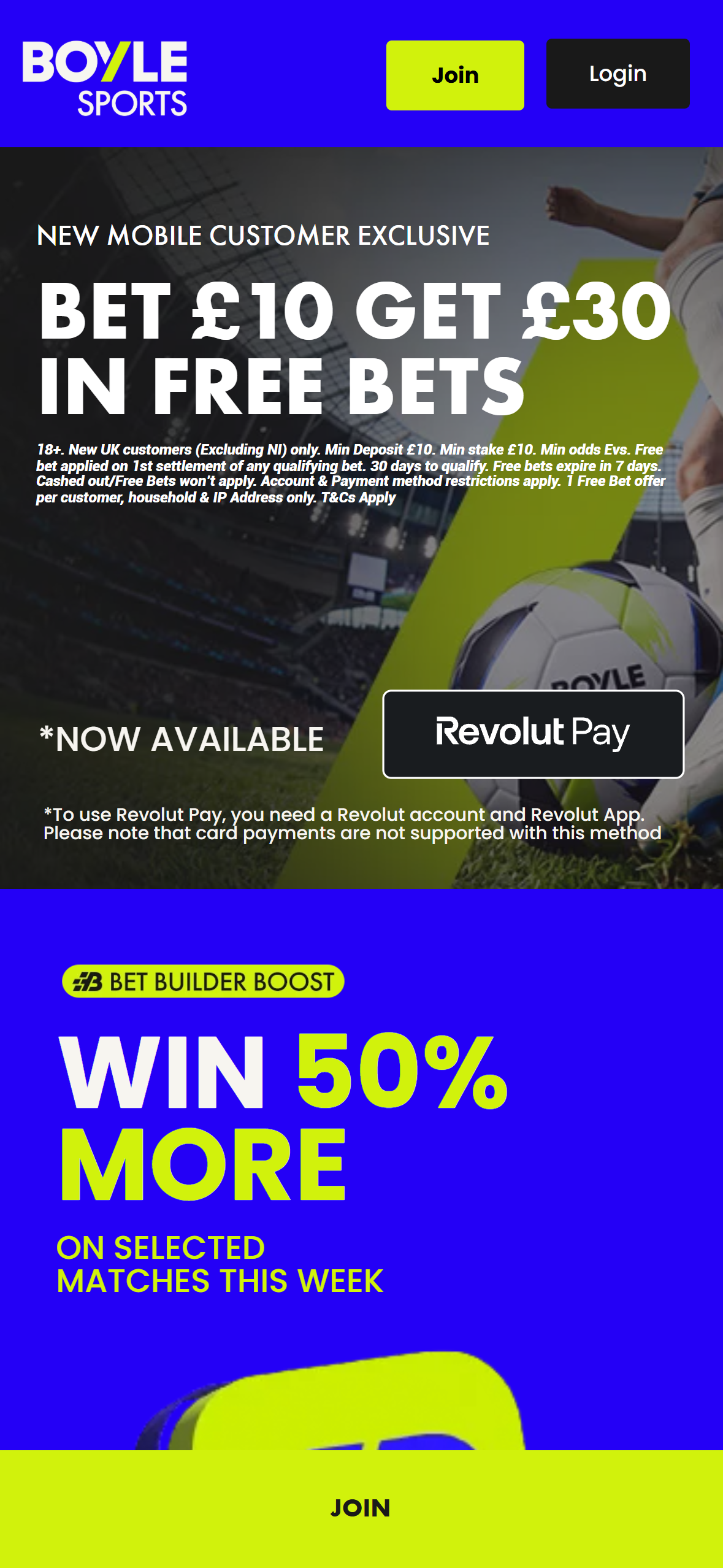 BoyleSports landing page 2026
