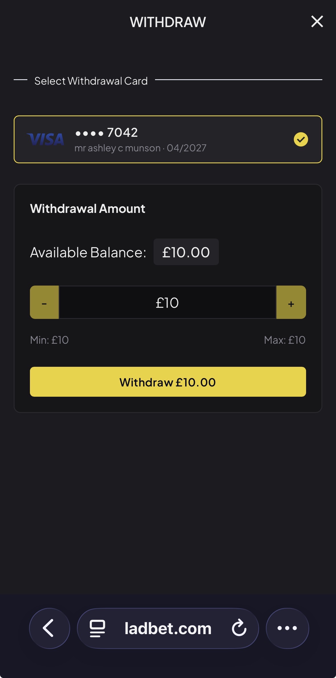 Lad Bet Withdraw 3