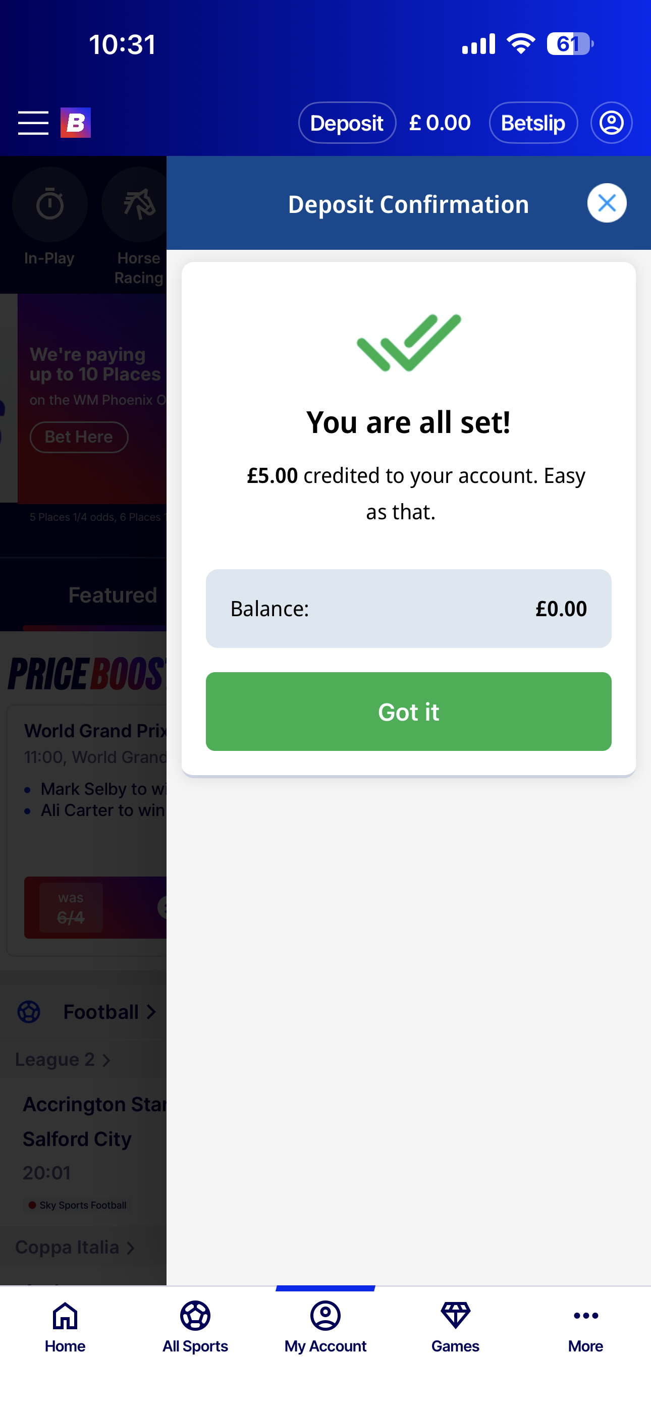 Betfred Deposit 4