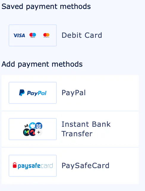 William Hill payment methods