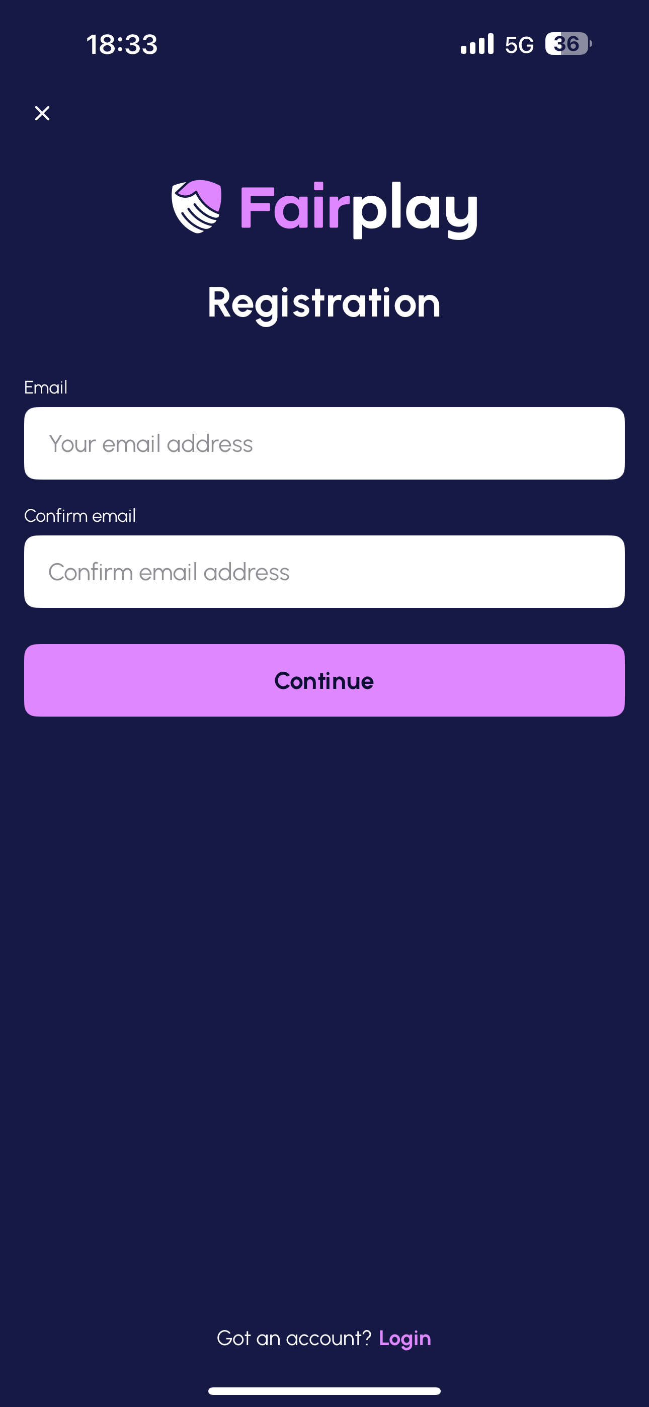 Fairplay Sign up 1