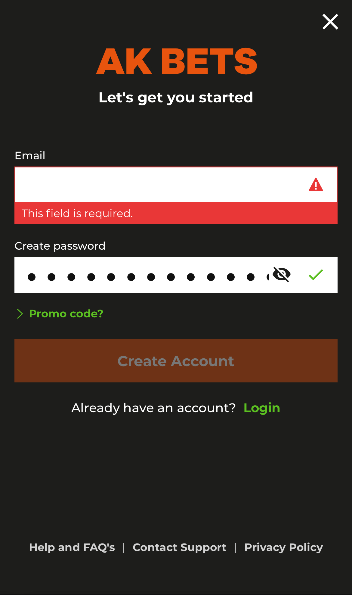 AK Bets - Sign Up 1