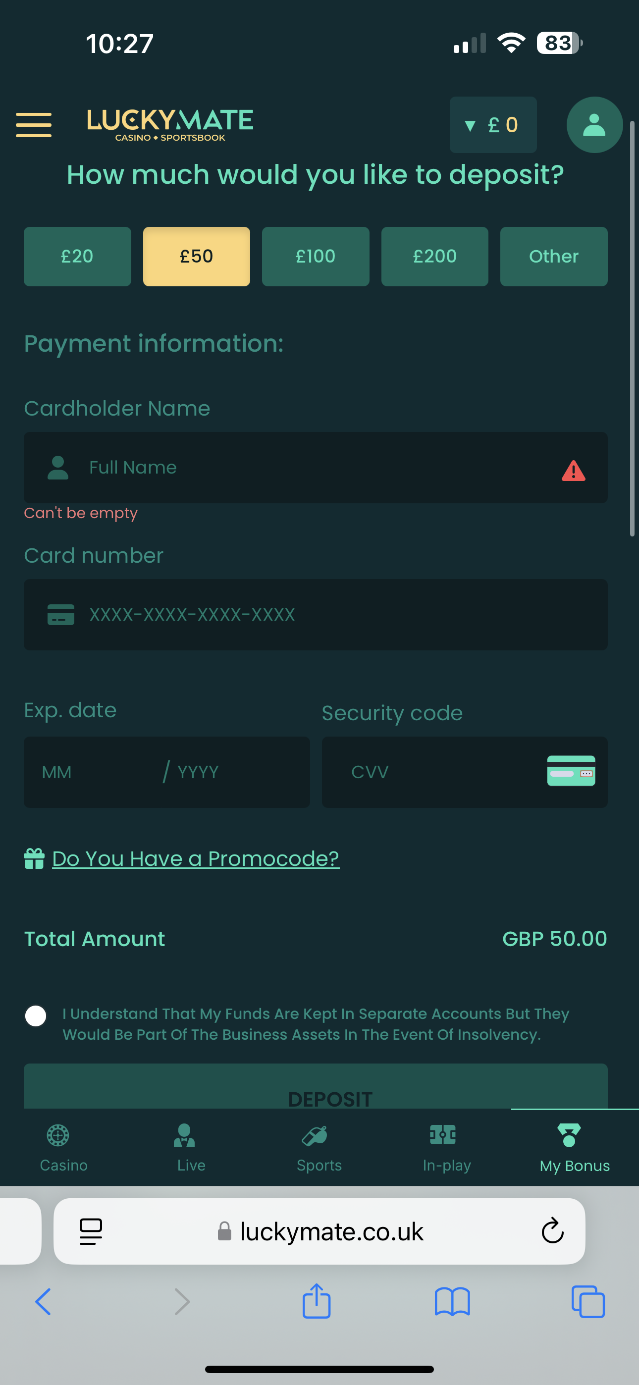 Luckymate Deposit 2