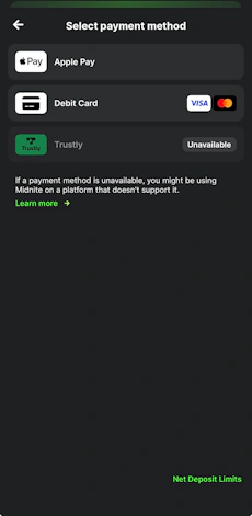 midnite payment options