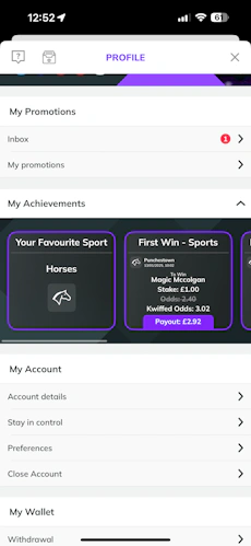 Kwiff Achievements