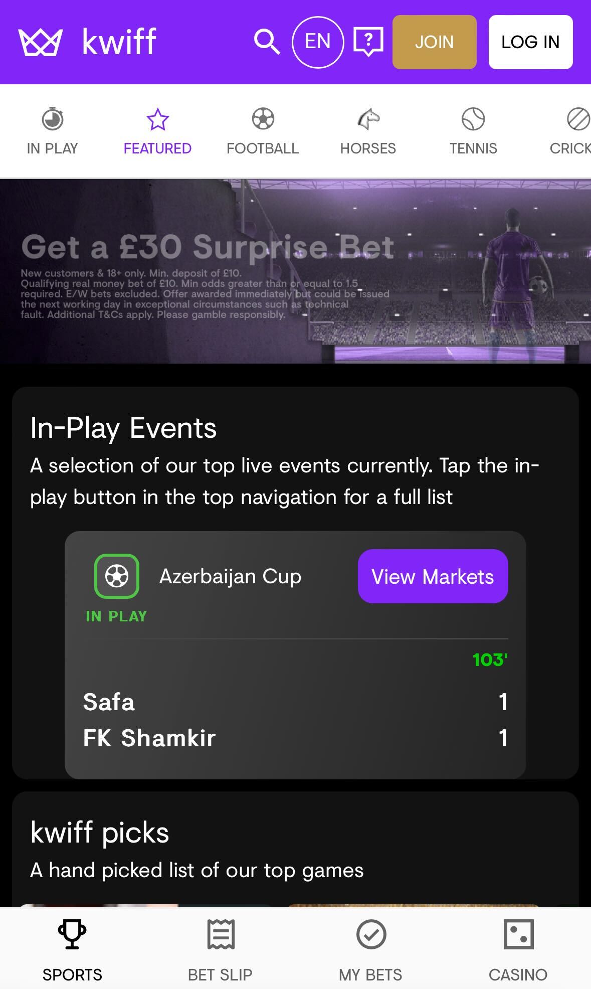 Kwiff app UK