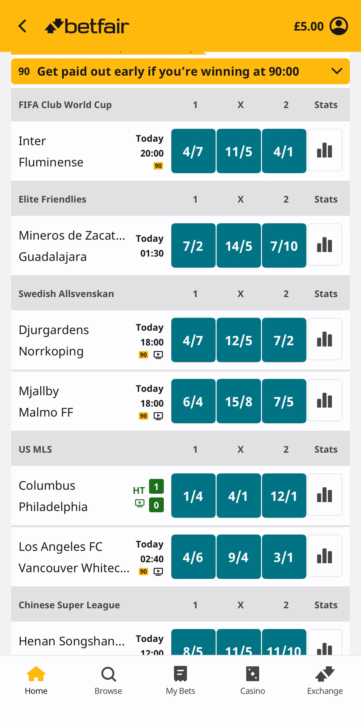 Betfair App Football 1