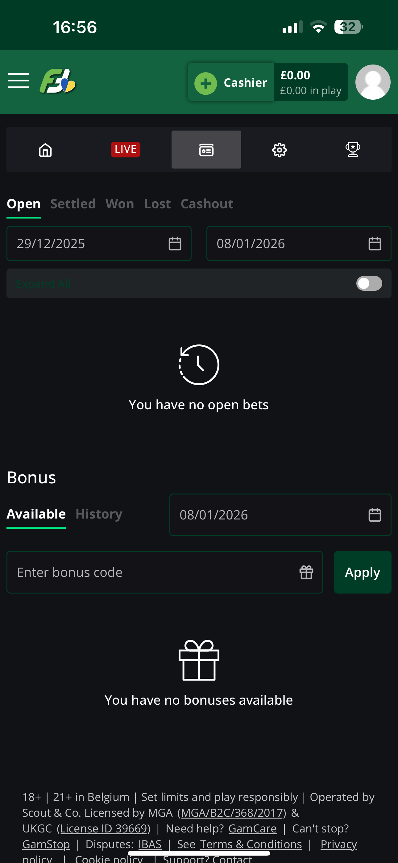 FanTeam My Bets