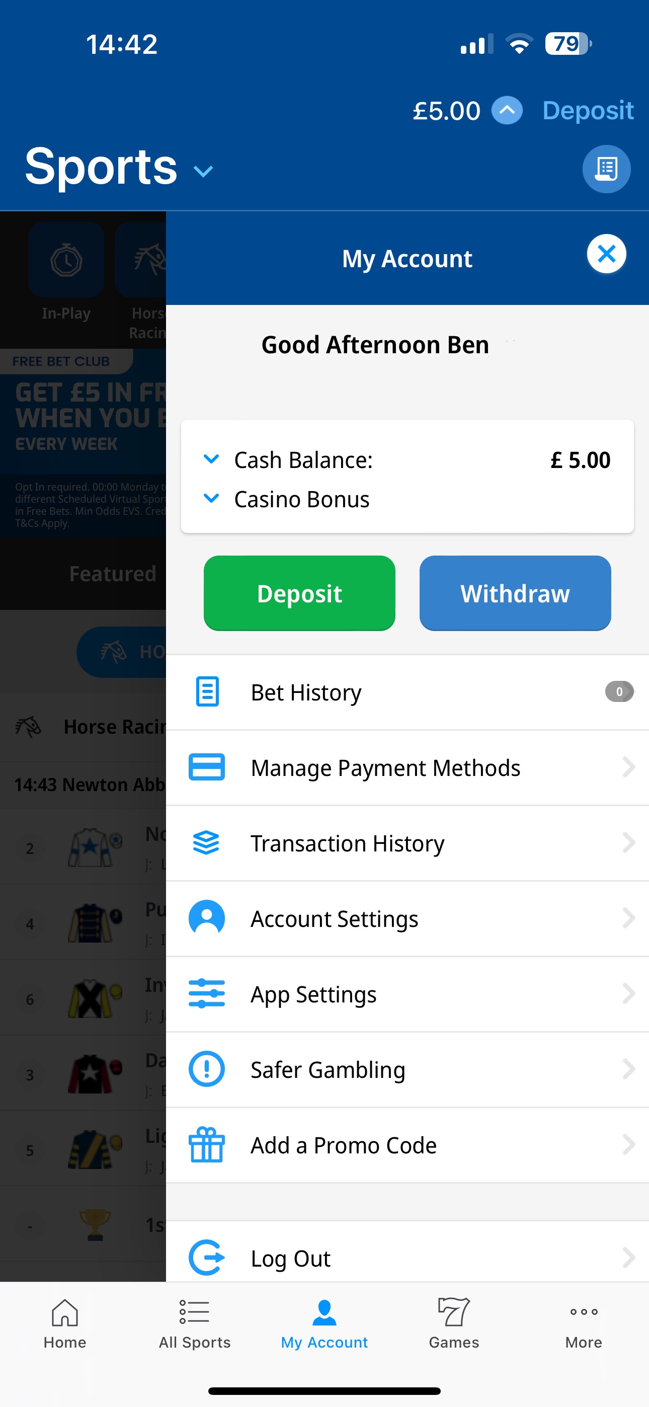 Betfred Withdrawal 1