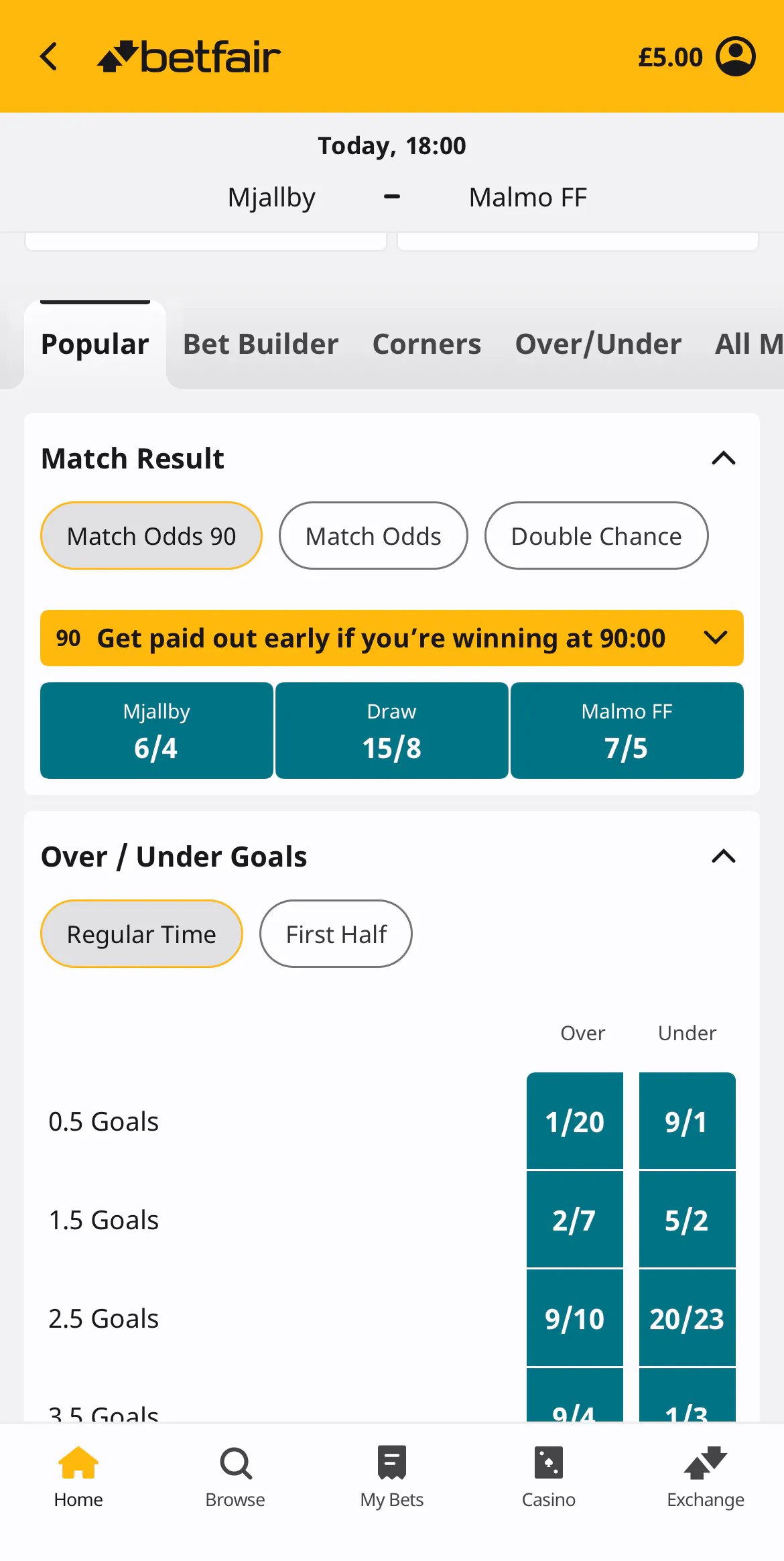 Betfair App Football