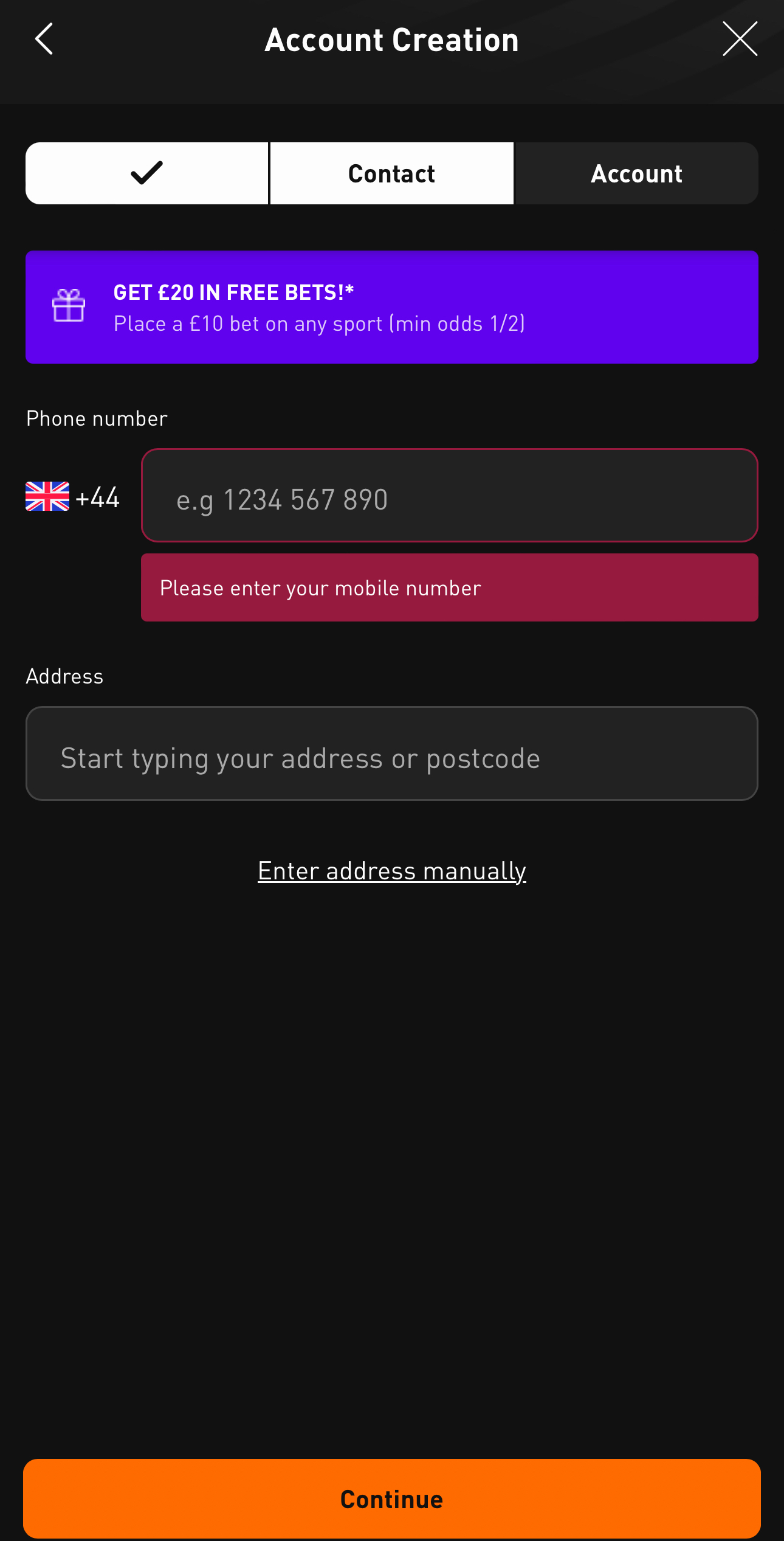 LiveScore Signup 2