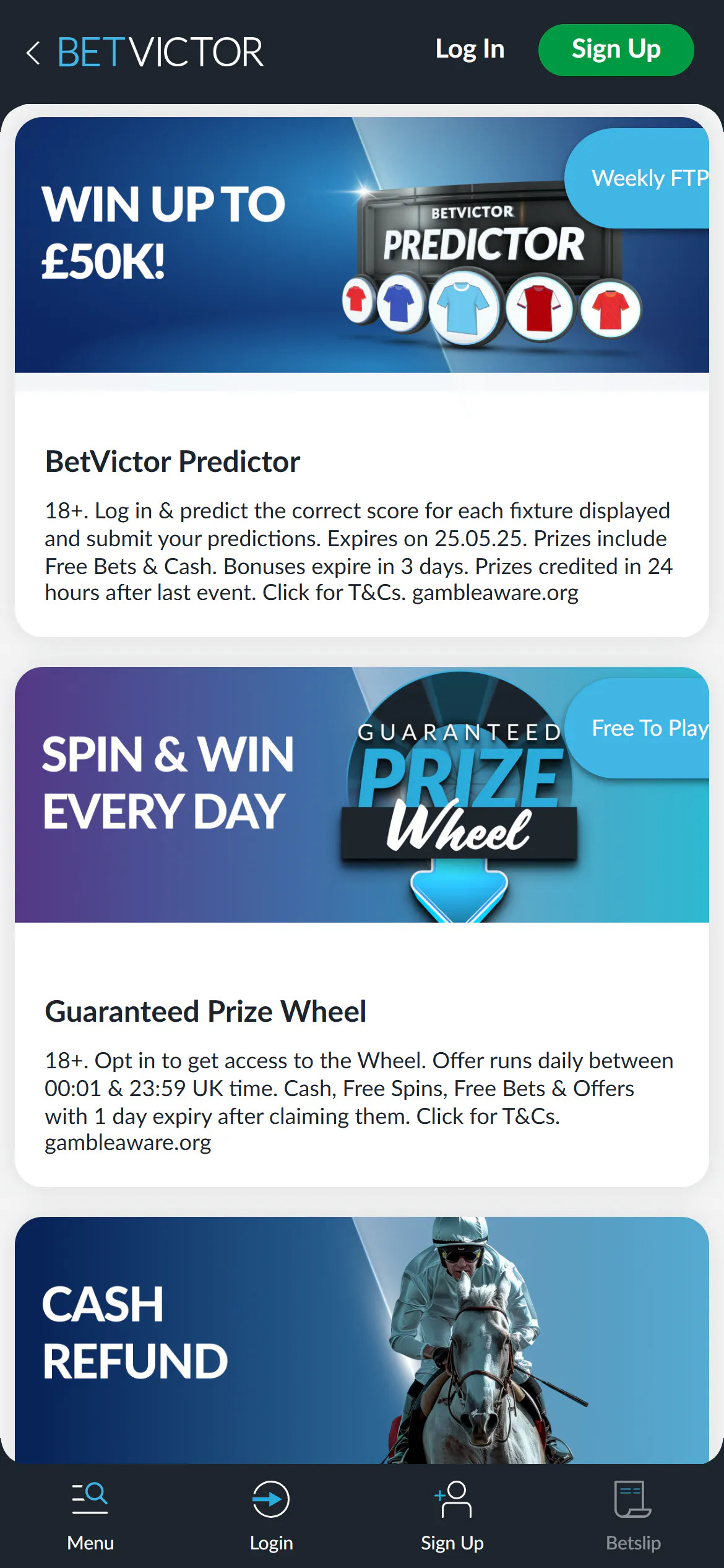 BetVictor promotions