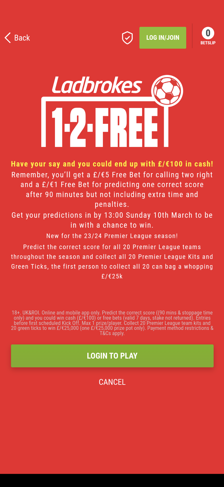 Ladbrokes 1-2-FREE