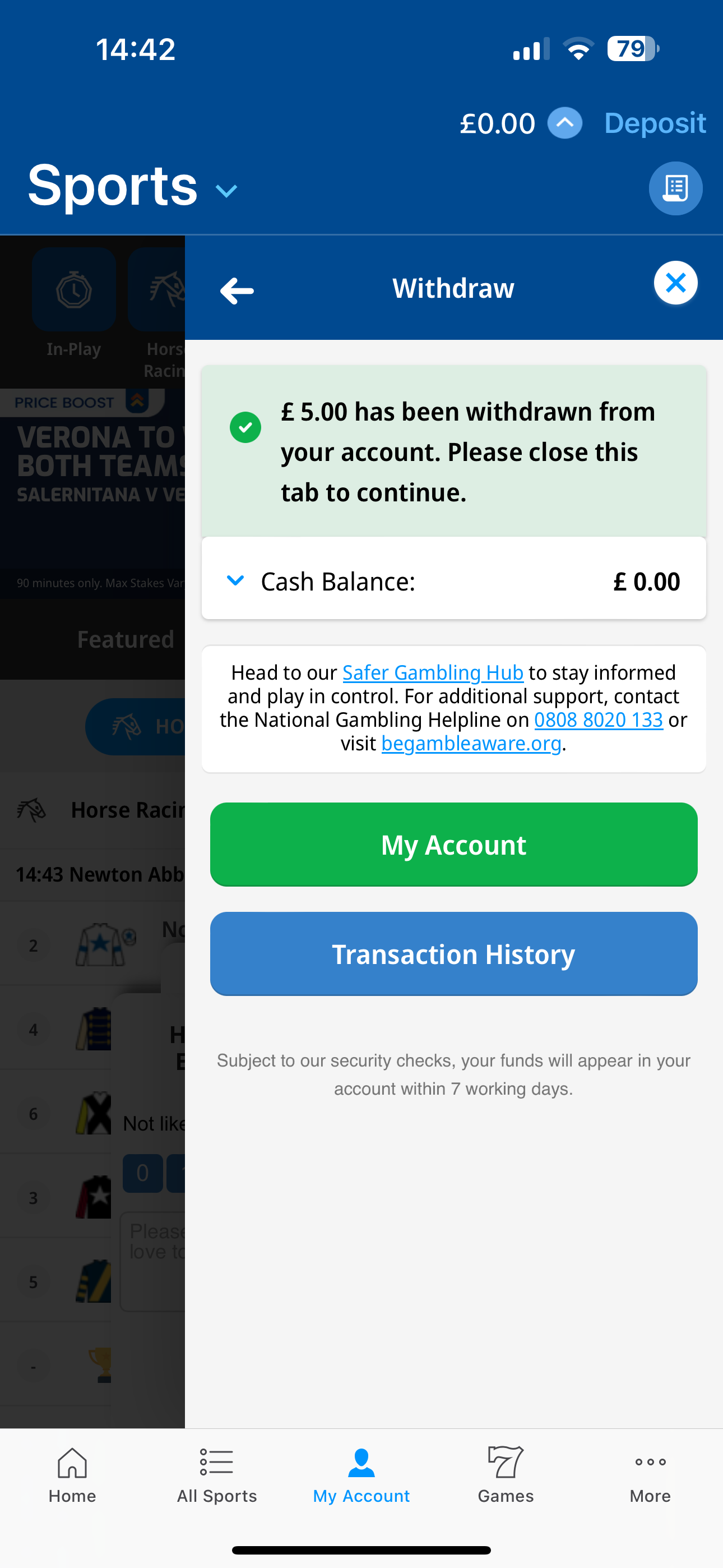 Betfred Withdrawal 4