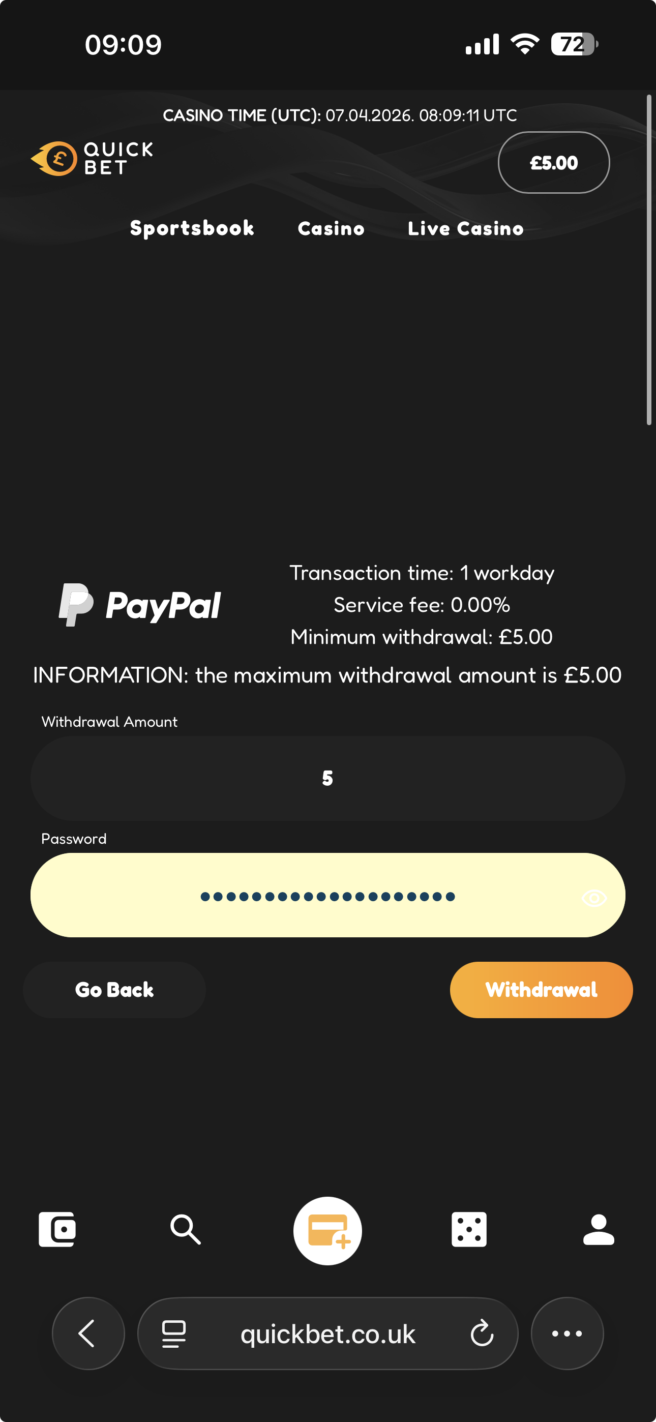 QuickBet PayPal