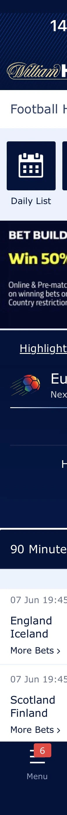 William Hill App Sportsbook