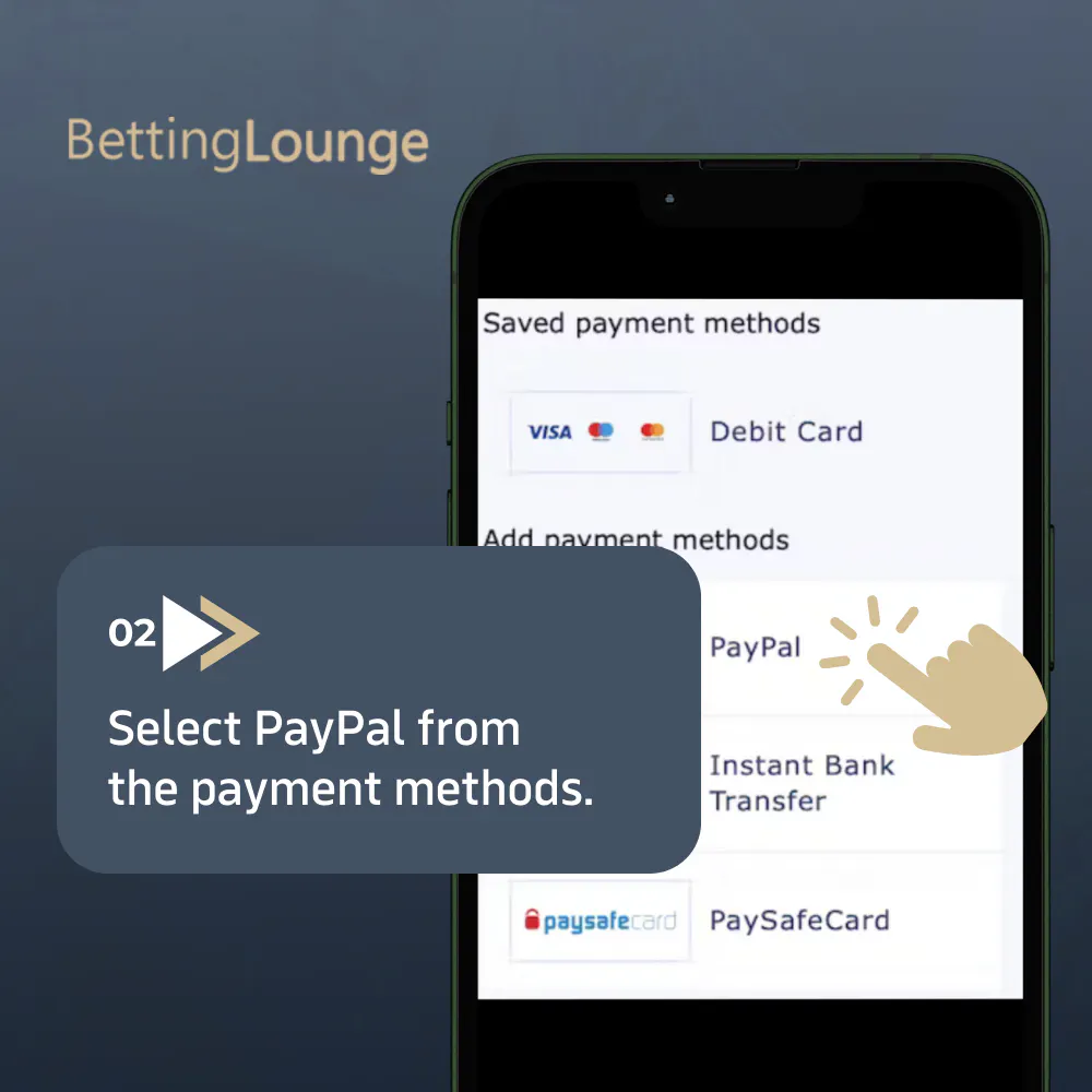 select PayPal from the payment methods