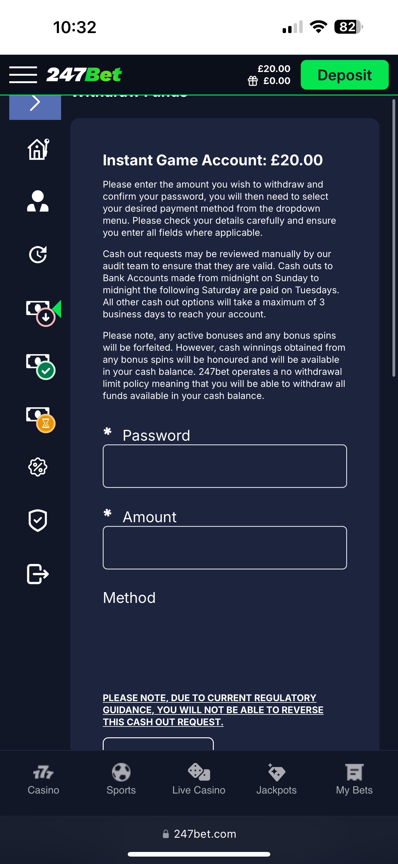 247Bet Withdrawal 2