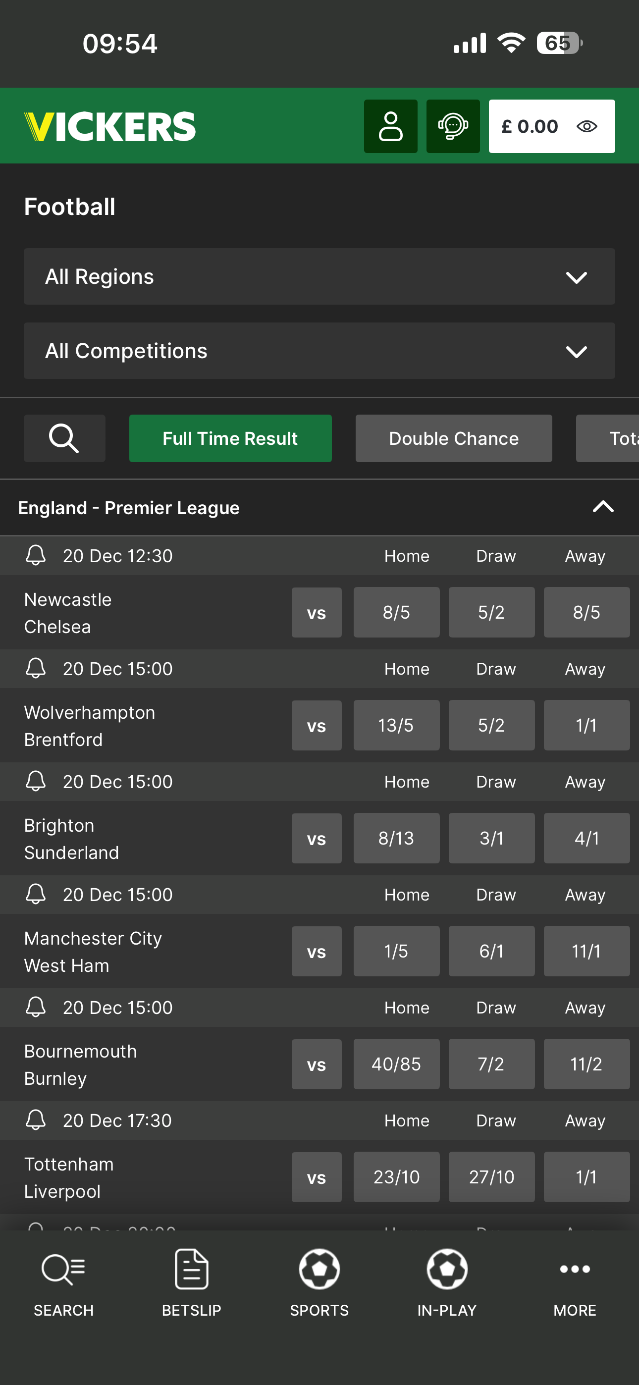 Vickers Bet Football