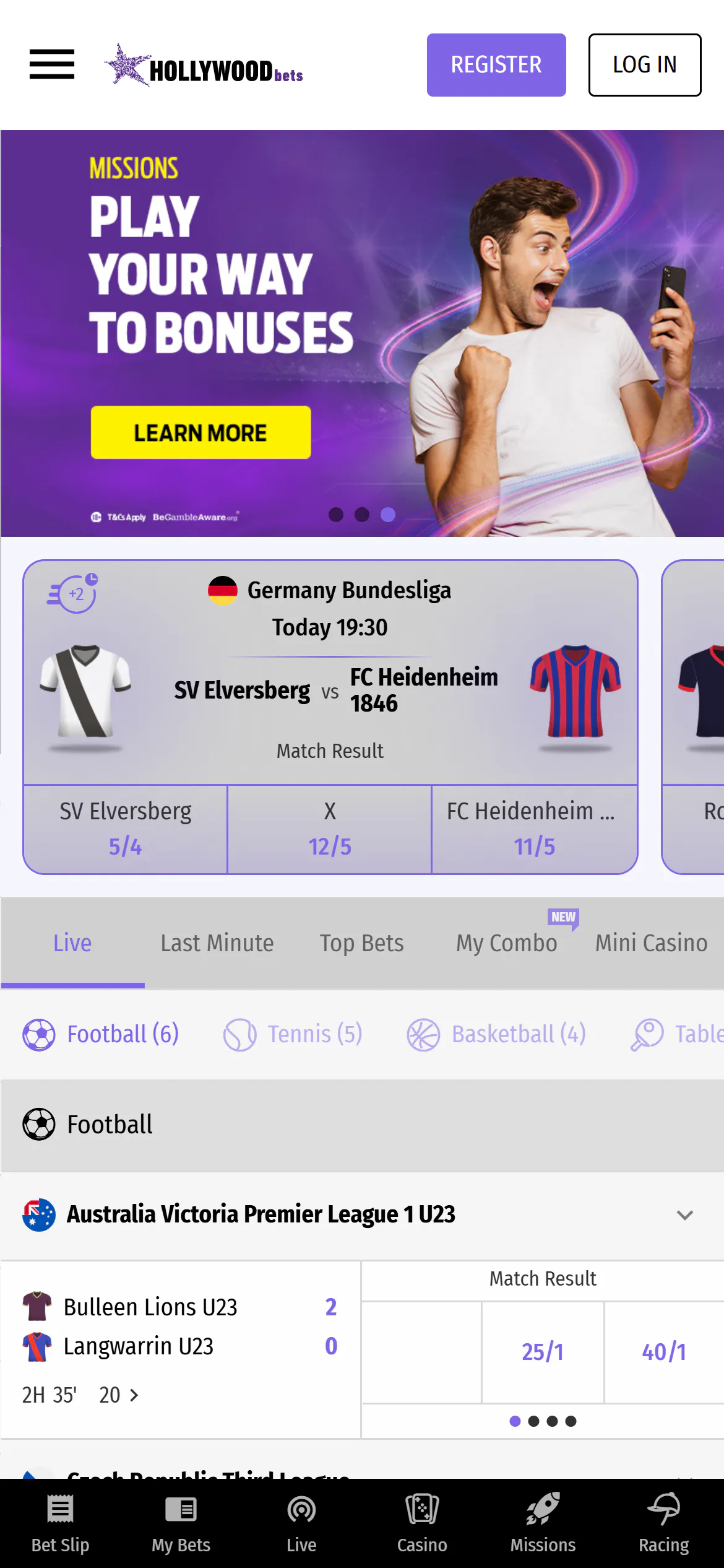 Hollywoodbets home