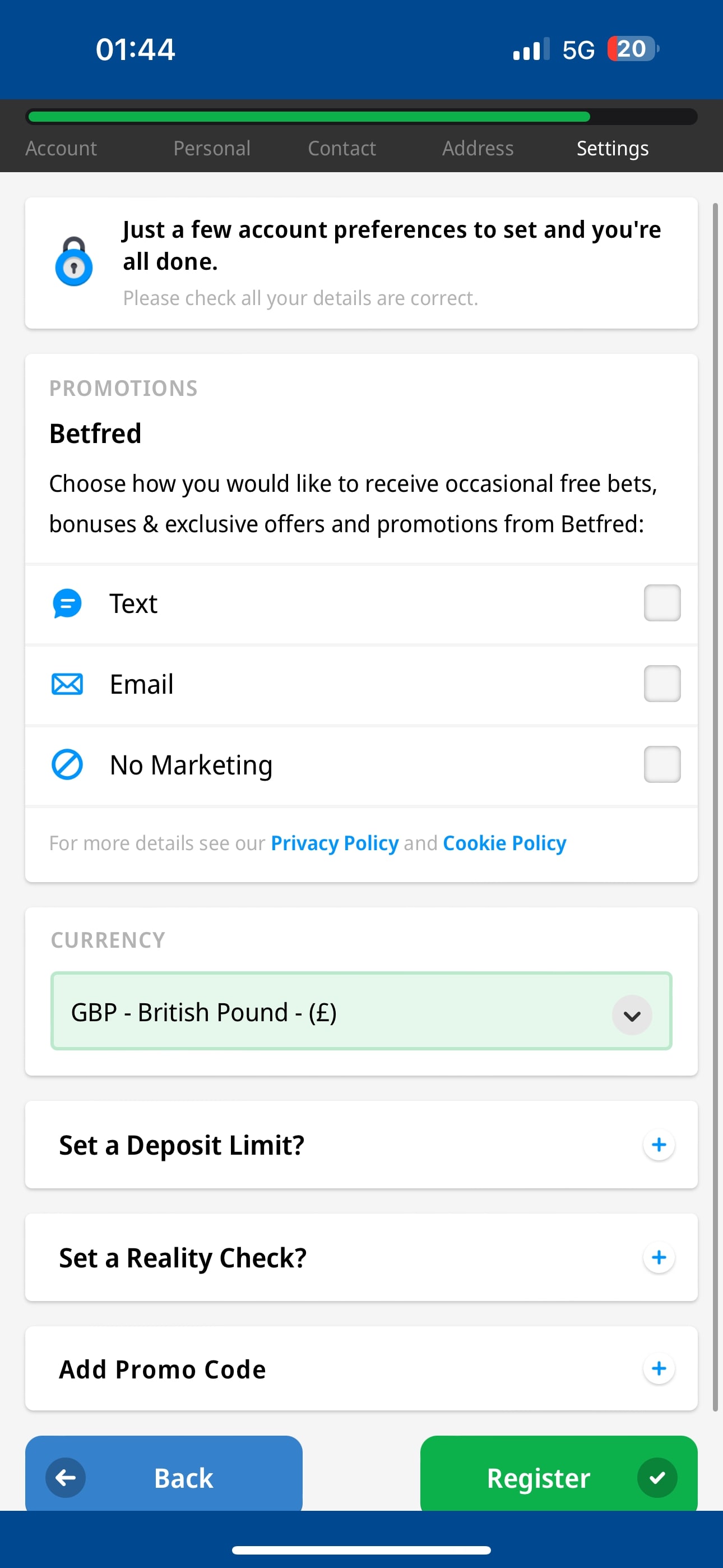 betfred sign-up 5