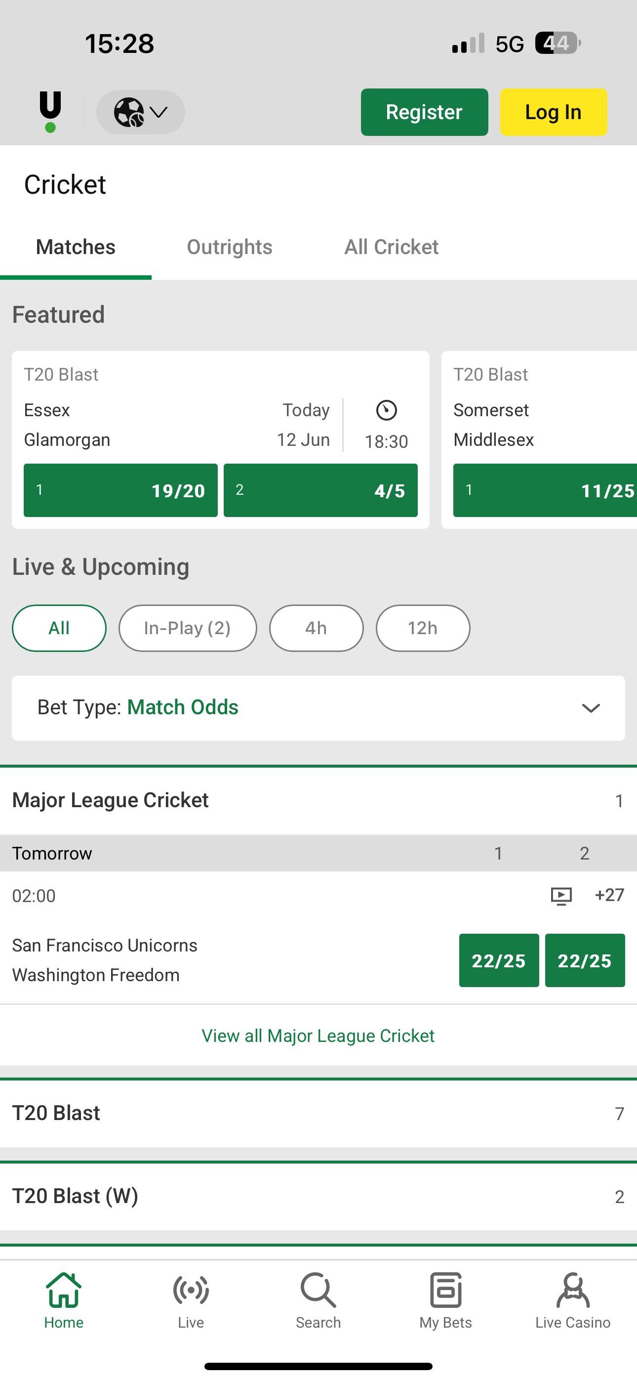 Cricket Unibet